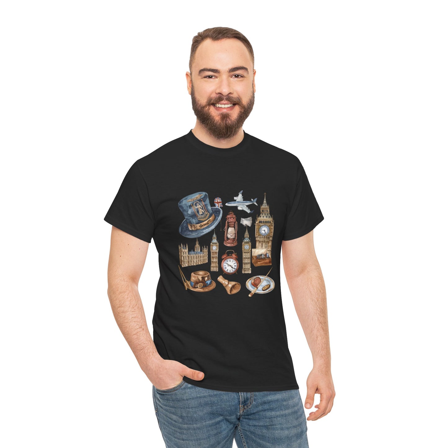Unisex Heavy Cotton T-Shirt - Nostalgic England Icons Collection
