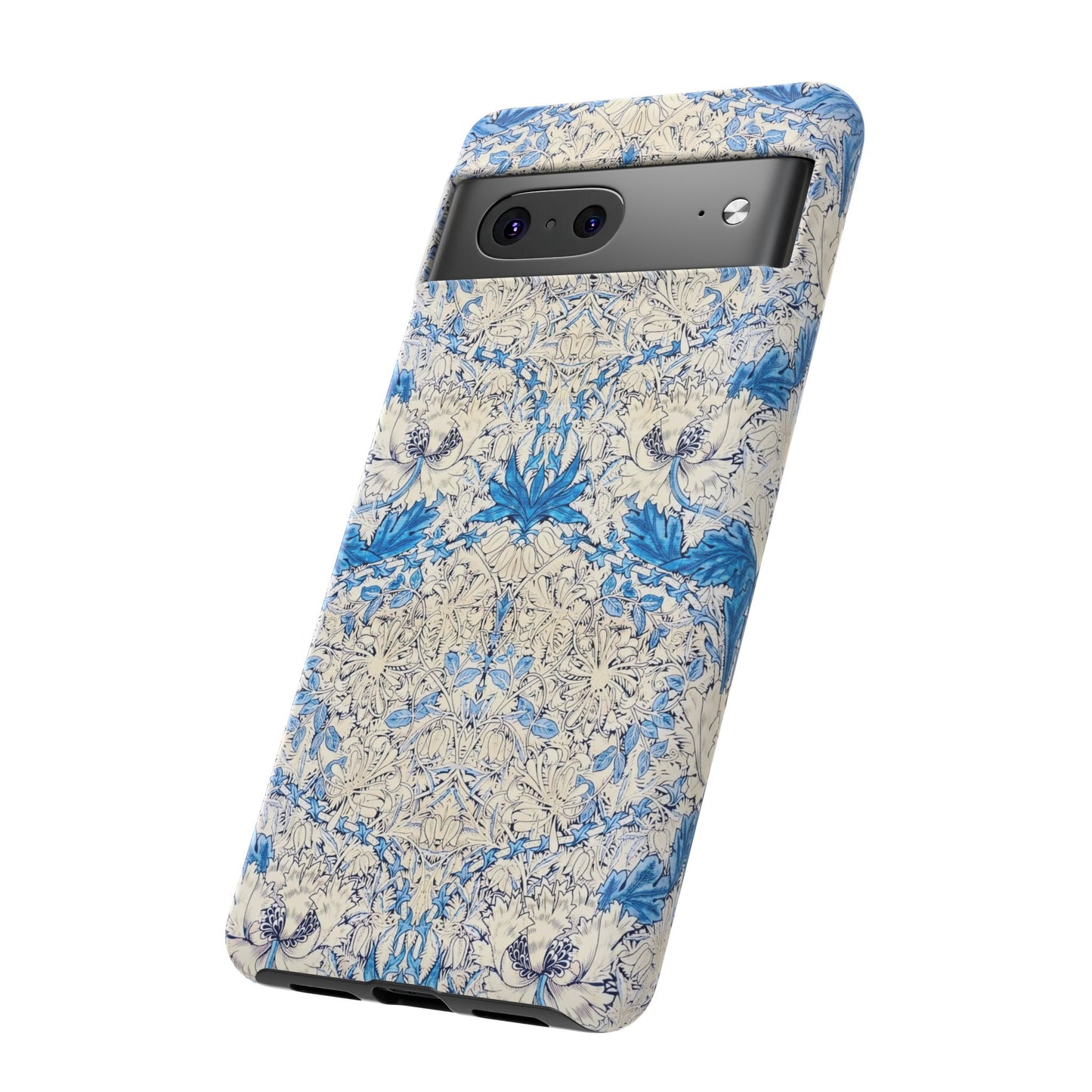 Elegant Floral Phone Case, Tough iPhone Cover, Stylish Mobile Protector, Blue Patterned Case, Unique Gift for Her
