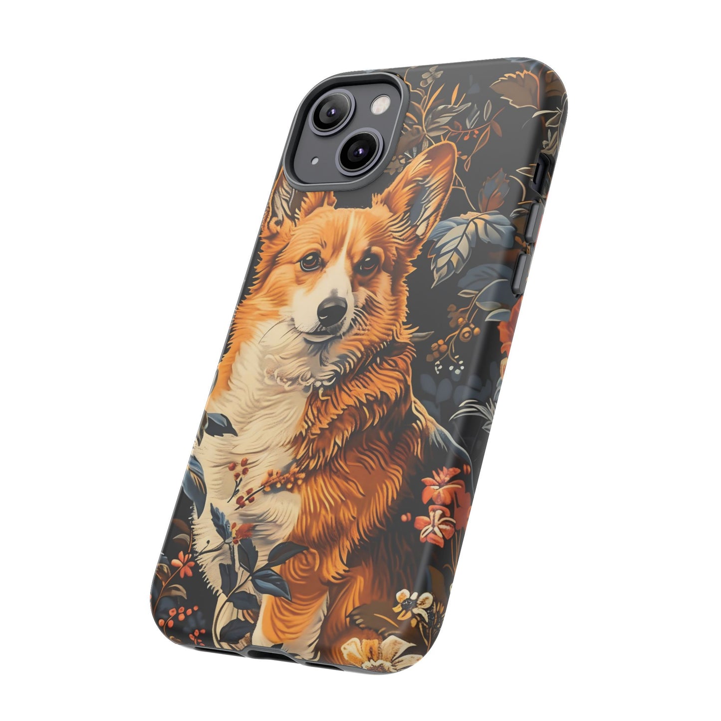 Corgi Floral Phone Case - Tough Cases for Dog Lovers, Cute Pet Accessories, Gift for Dog Owners, Floral Design, Personalized Tech Cover