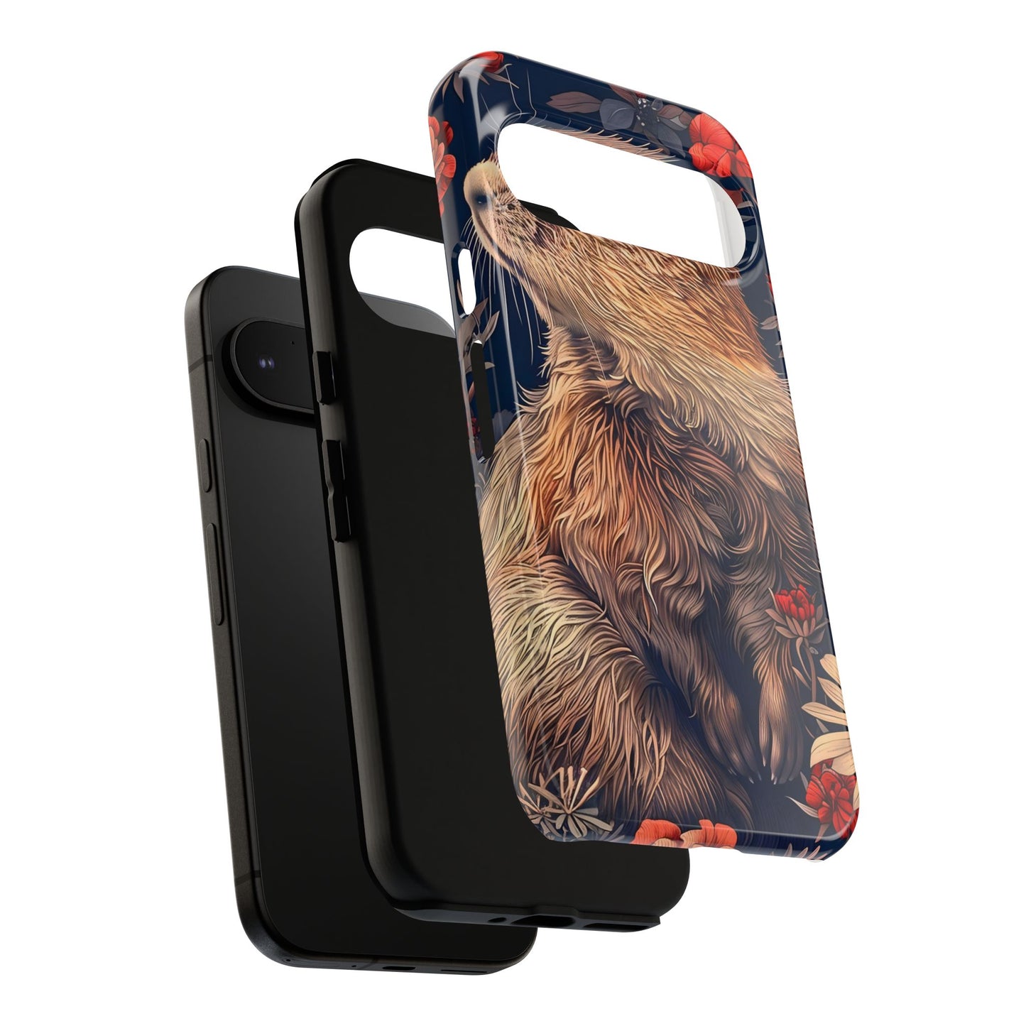 Floral Critter Phone Case, Tough Cases for Animal Lovers, Protective Cases for Phones, Unique Gift for Wildlife Enthusiasts