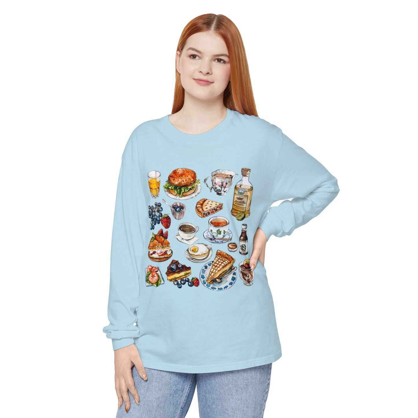 Unisex Garment-dyed Long Sleeve T-Shirt - Classic England - A Collection of Iconic Imagery