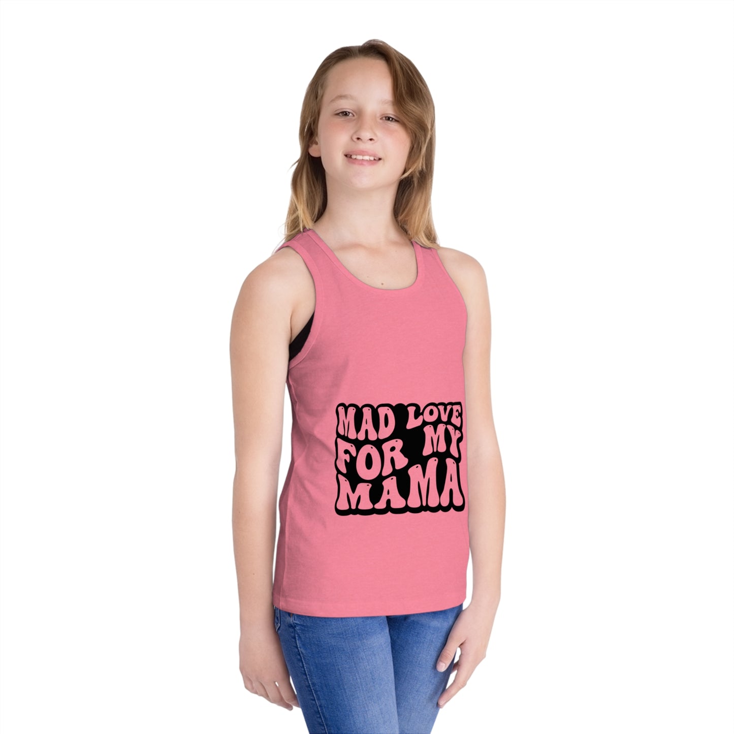 Kid's Jersey Tank Top - 'Mad Love for My Mama' - Perfect Gift for Mother's Day!