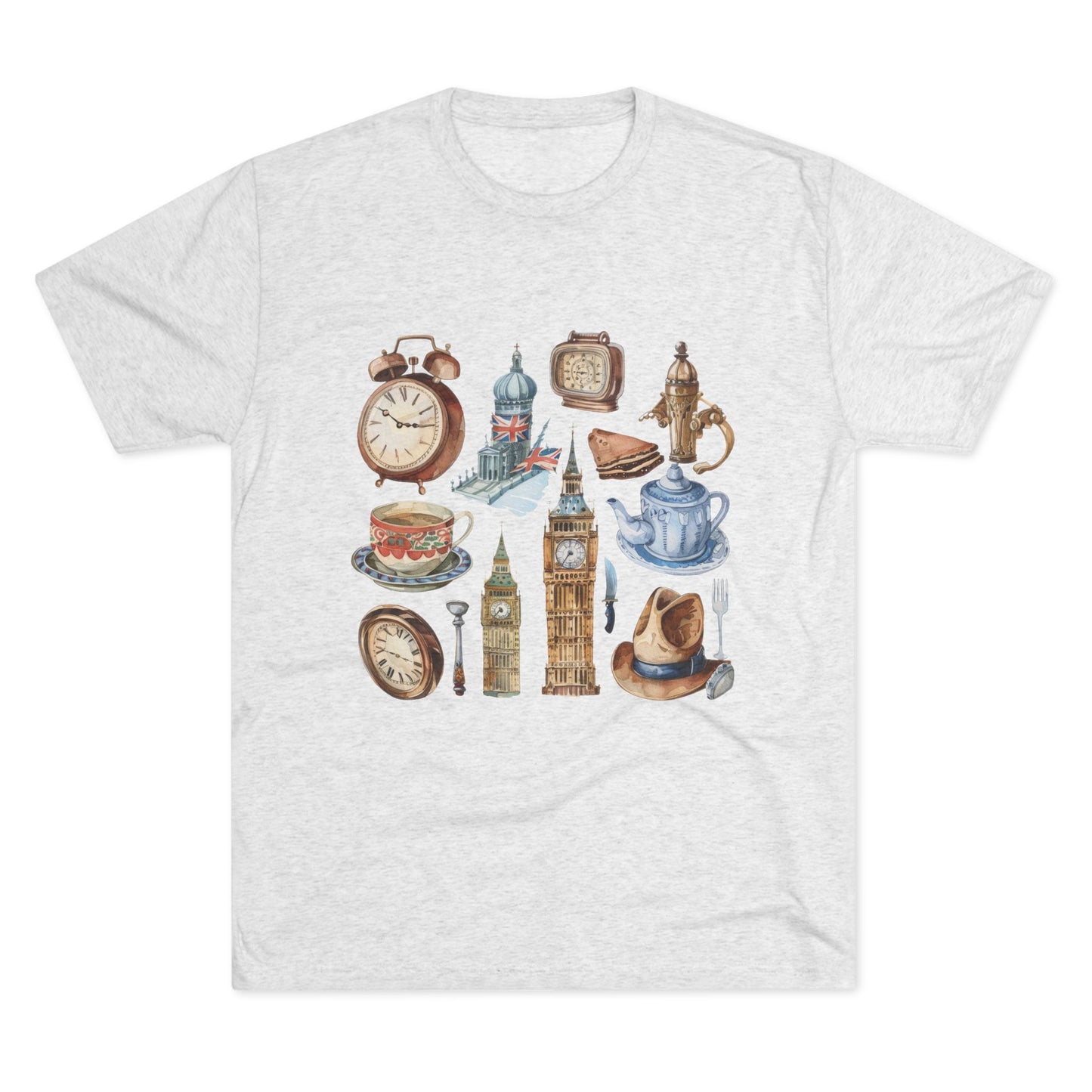 Vintage England Elegant Unisex Tri-Blend Crew Tee