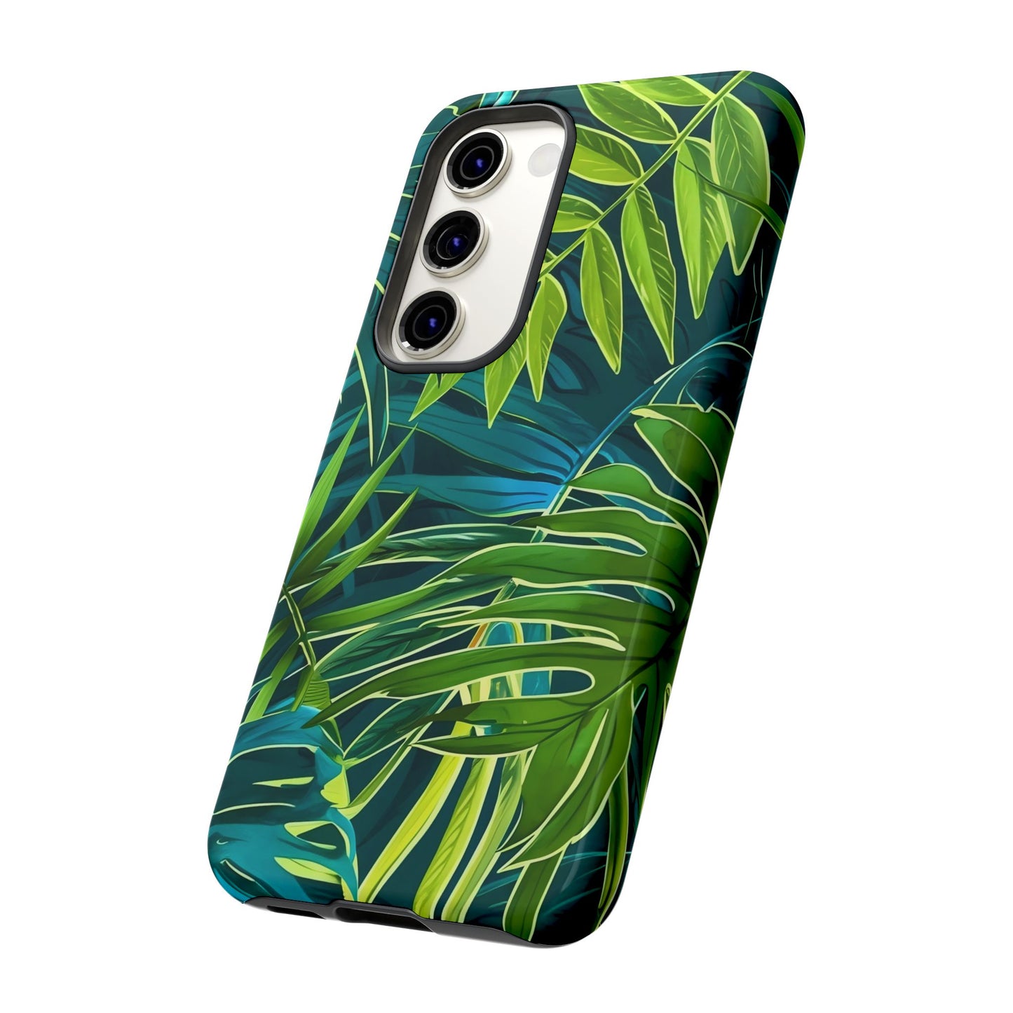 Tropical Phone Case - Durable Green Leaf Design, Eco-Friendly Gift, Trendy Accessory, Nature Lover's Case, Summer Vibes