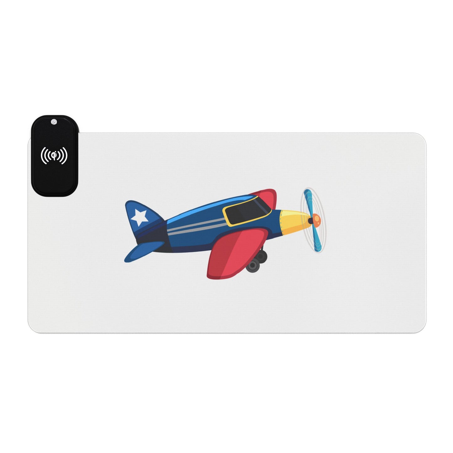 Retro British Airplane - LED Gaming Mouse Pad with Wireless Charging - Perfect for Gamers, Study, Home Office, Birthdays, Christmas, Tech Lovers