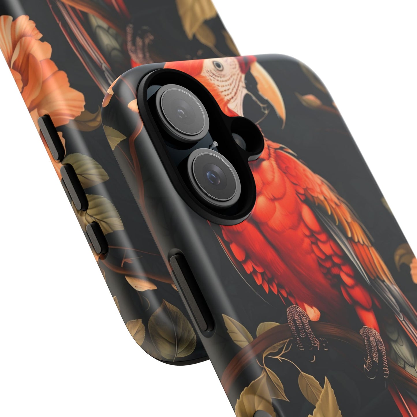 Vibrant Tropical Phone Case with Parrot Design, Bird Lovers Gift, Floral Phone Cover, Nature Inspired Accessories, Tough Cases