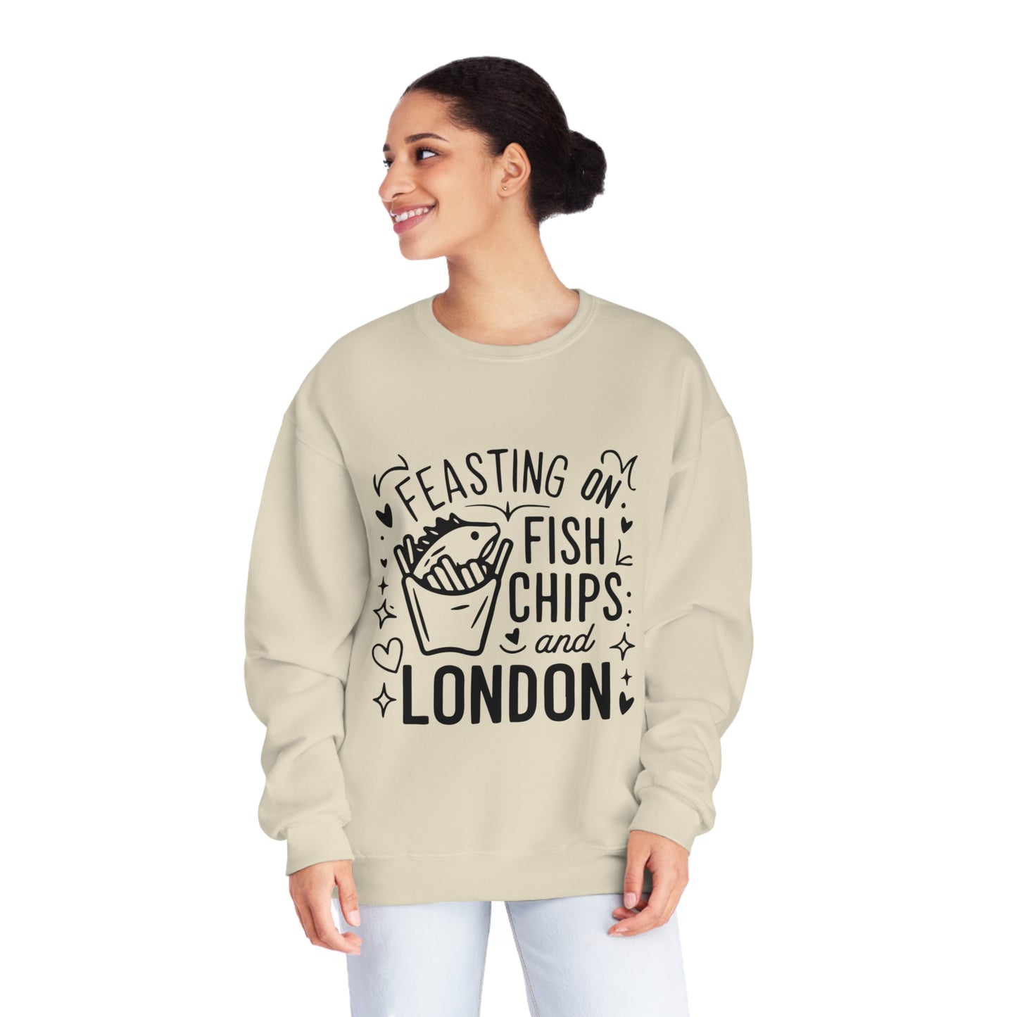 Unisex NuBlend® Crewneck Sweatshirt - Fish, Chips and London