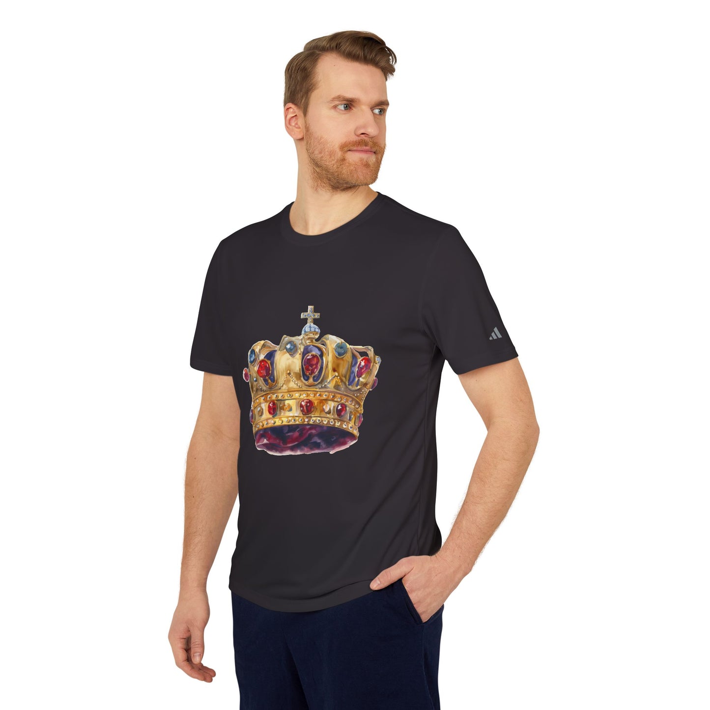 adidas Unisex Sport T-shirt - British Royal Crown Design - Iconic Symbol of Monarchy