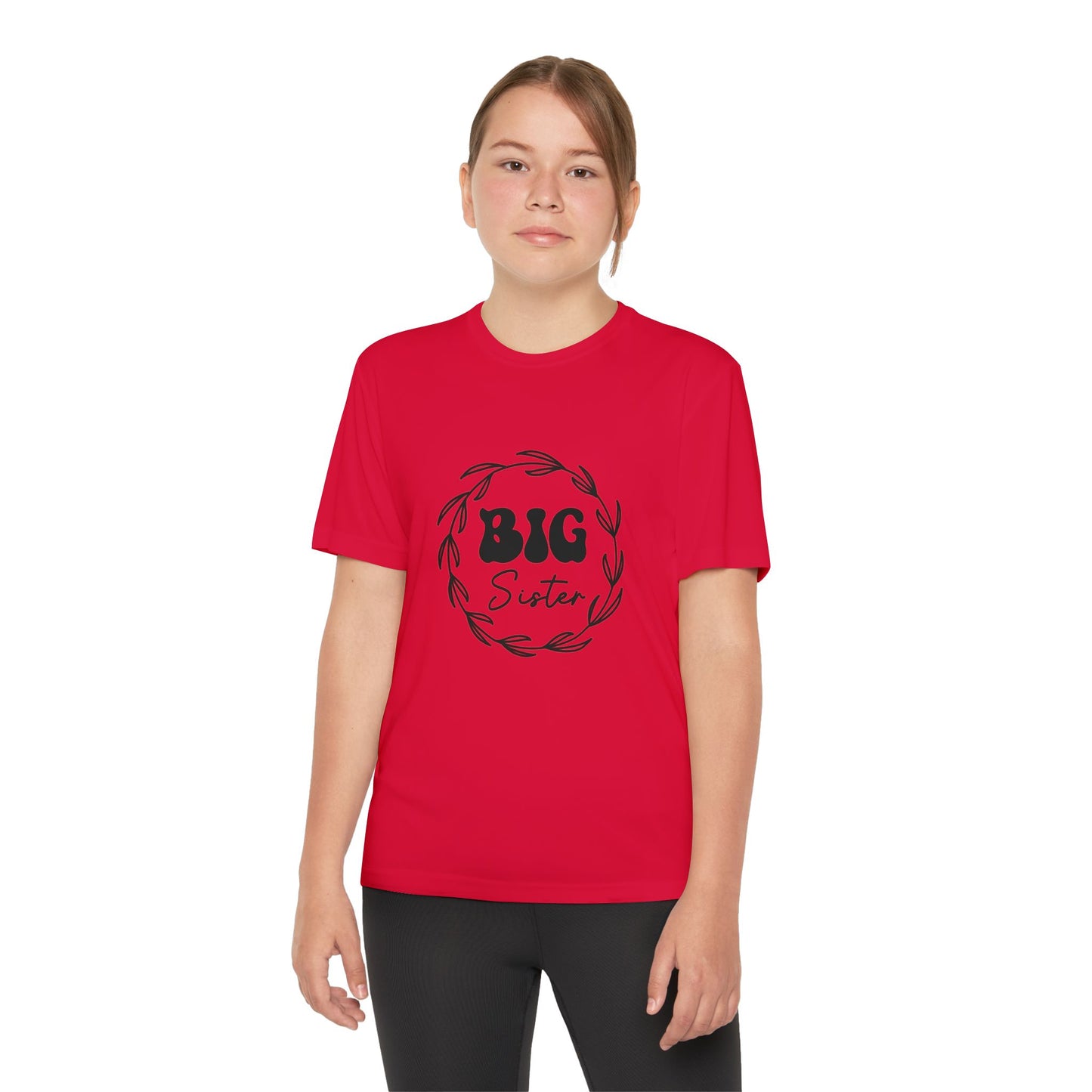 Big Sister Youth Tee - Lightweight Competitor T-Shirt for Celebrating Sibling Bonds