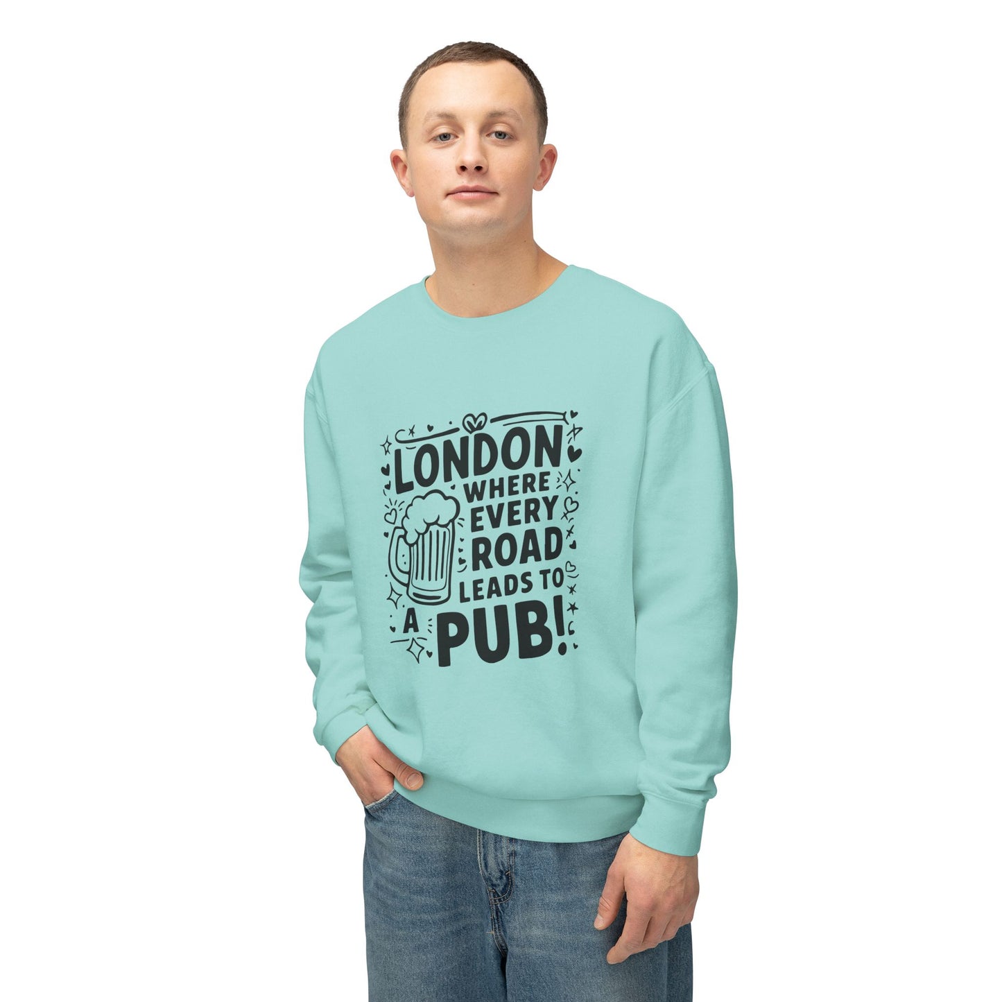 Unisex Lightweight Crewneck Sweatshirt - London's Aesthetic Roads