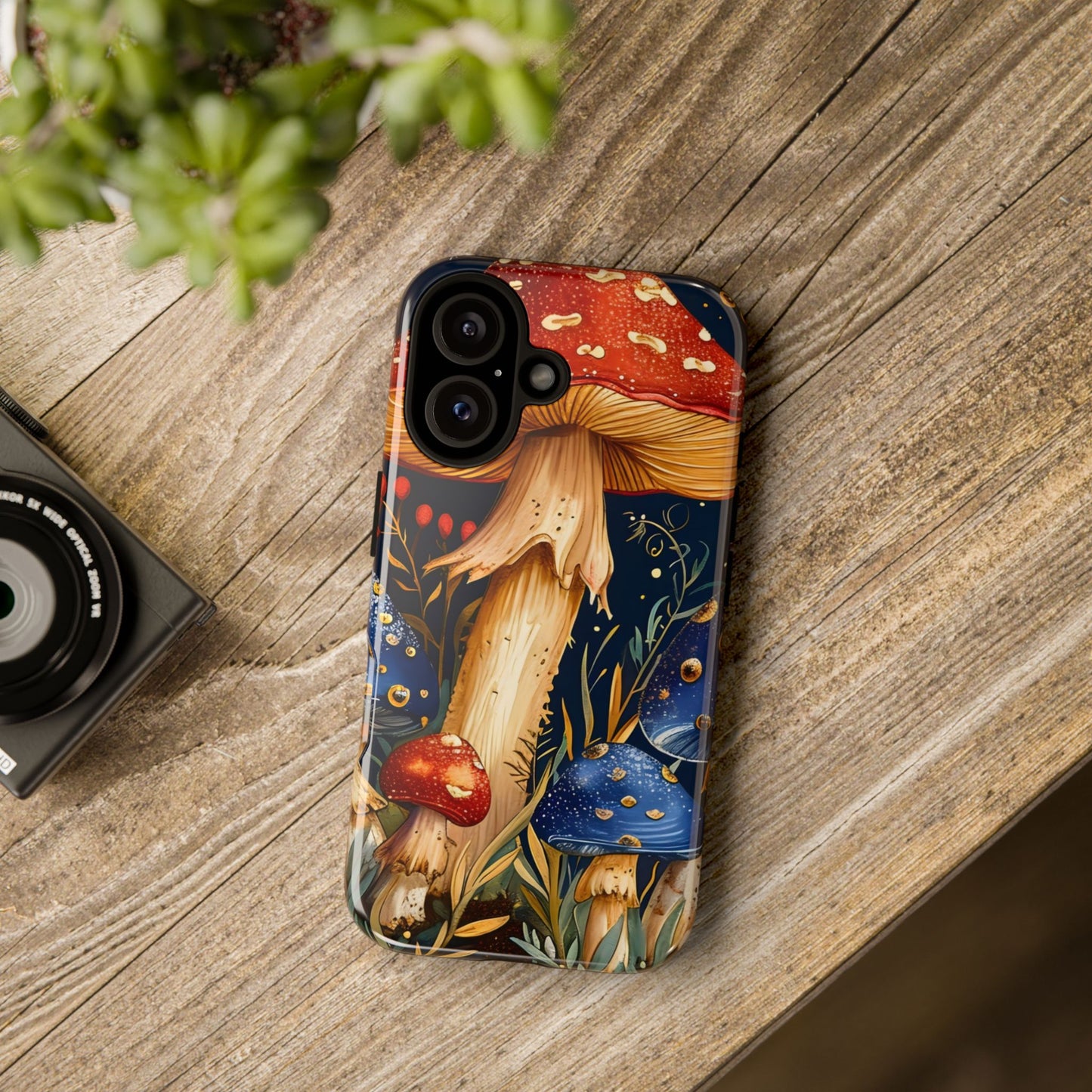 Mushroom Phone Case with Nature Design, Tough Phone Cover, Eco-Friendly Case, Gift for Nature Lovers, Unique Phone Accessory