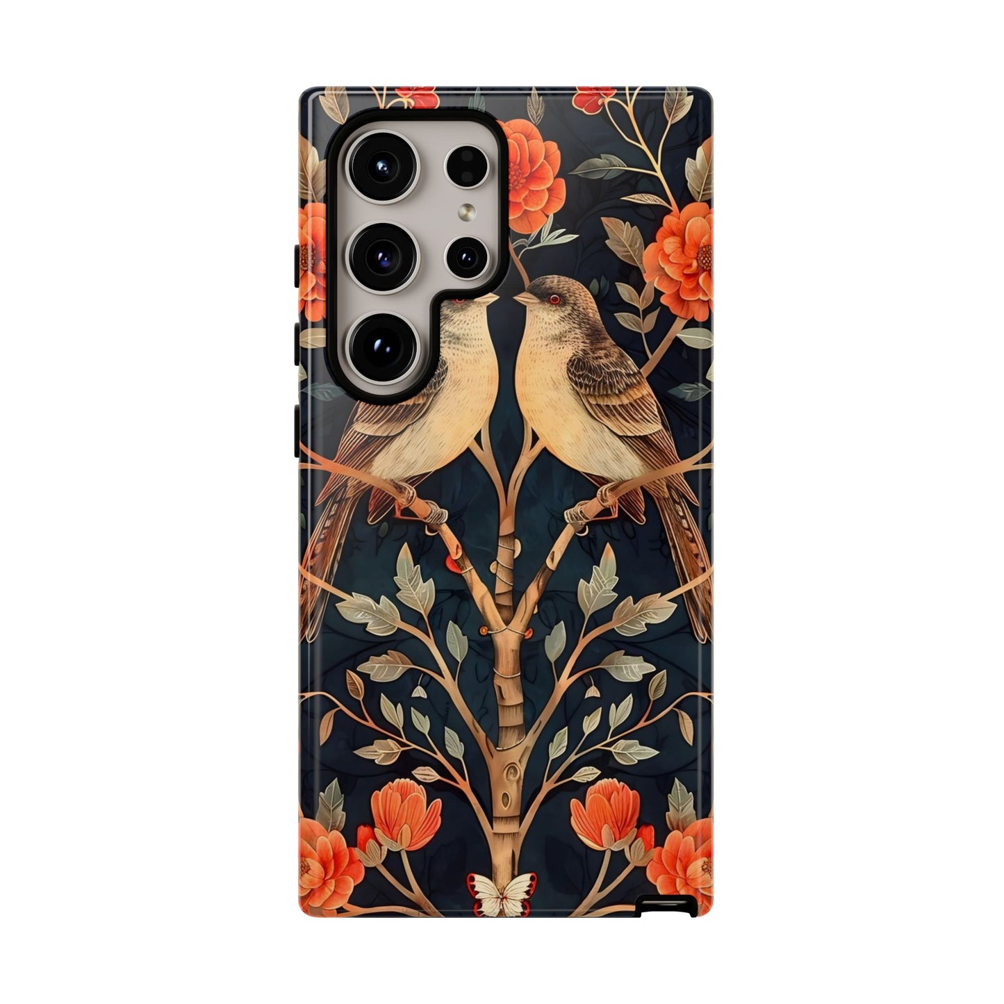 Floral Phone Case – Tough Cases with Bird Design, Unique Gift for Nature Lovers, Stylish Tech Accessory, Phone Cover, Artistic Case