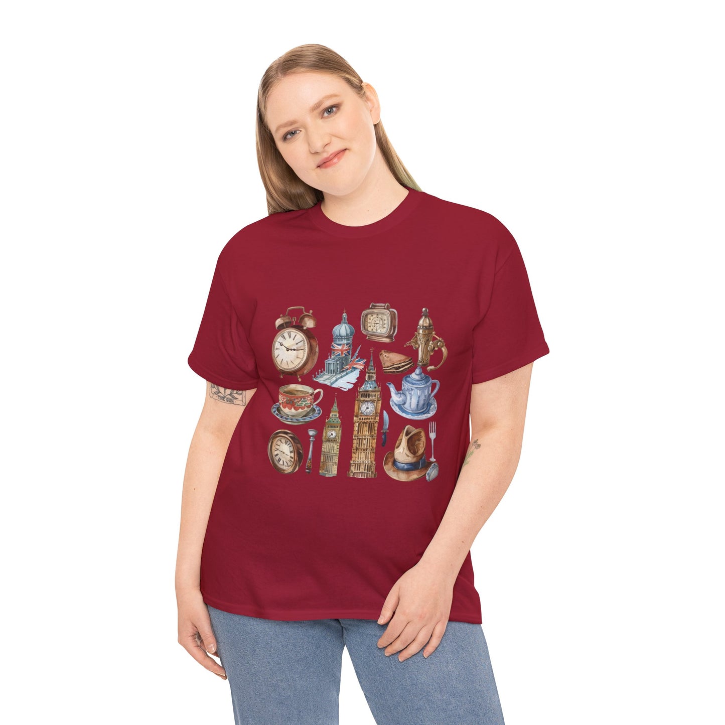 Unisex Heavy Cotton Tee - Timeless Symbols - Iconic England