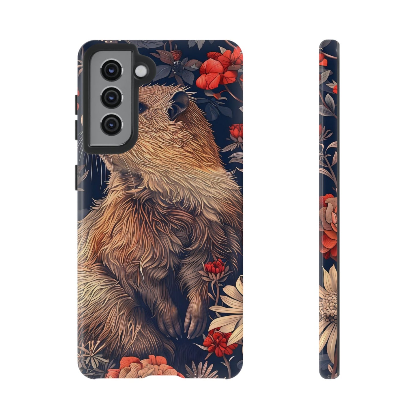 Floral Critter Phone Case, Tough Cases for Animal Lovers, Protective Cases for Phones, Unique Gift for Wildlife Enthusiasts