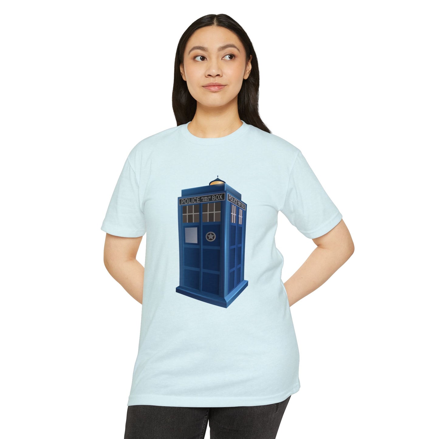 Unisex CVC Jersey T-shirt - British Police Public Call Box - Iconic TARDIS