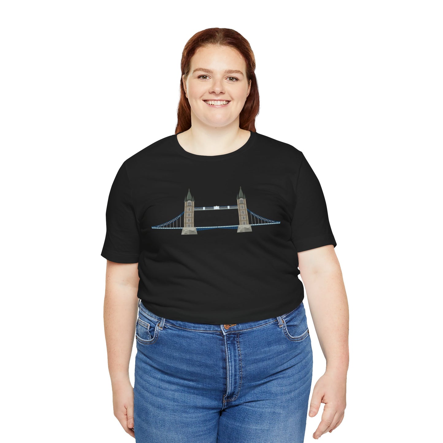 Unisex Jersey Short Sleeve Tee - Tower Bridge - Iconic London Landmark Illustration