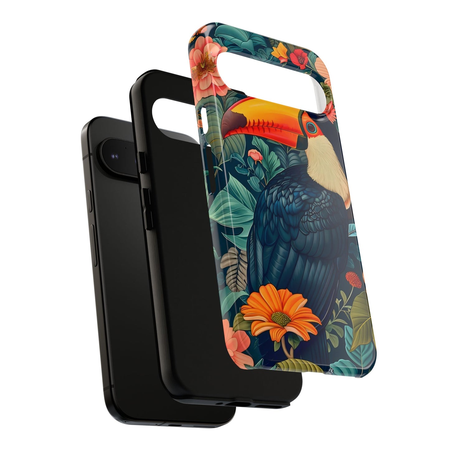 Tropical Toucan Phone Case - Cute Animal Design, Nature Lover Gift, Floral Pattern, Bird Lover Accessory, Summer Vibes