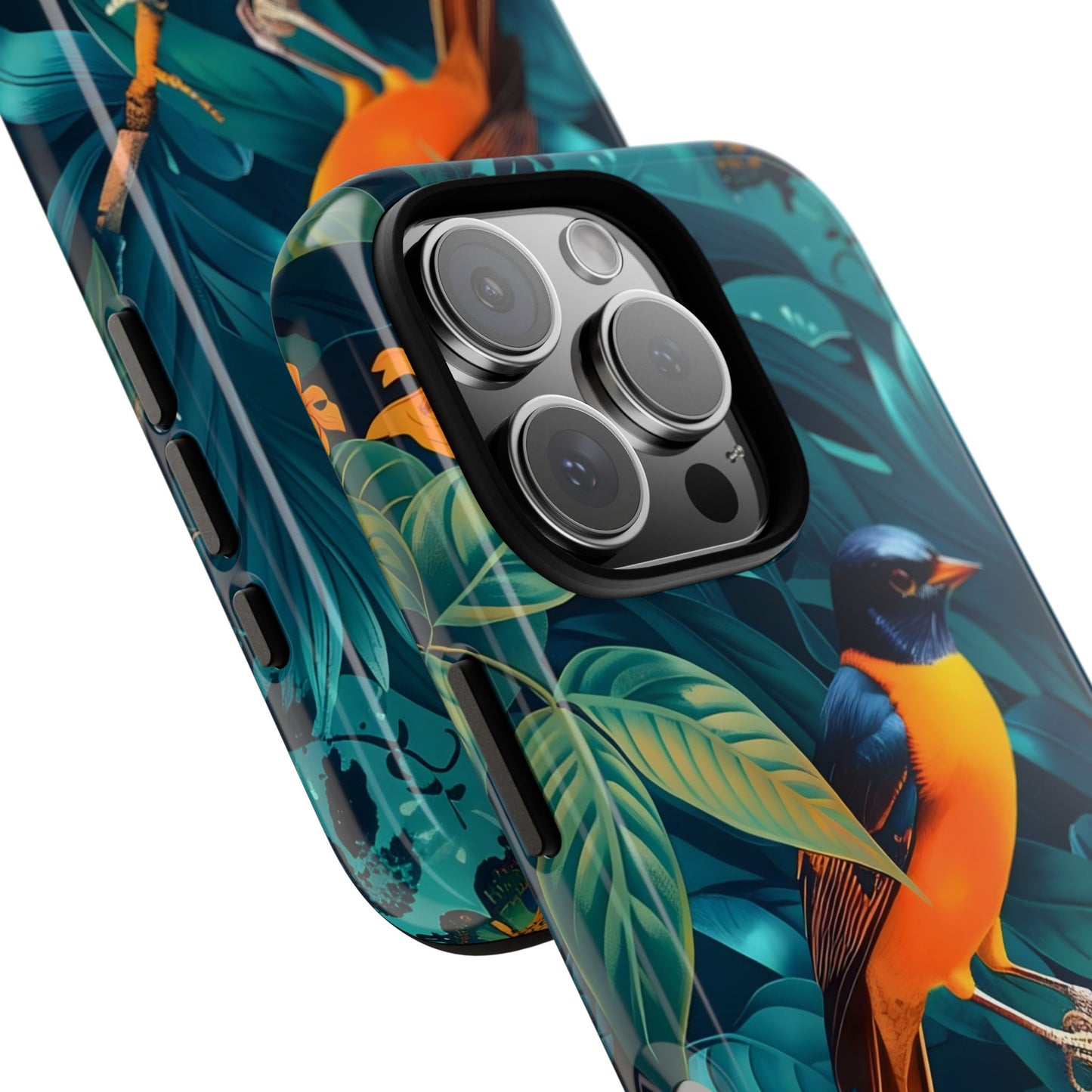 Tough Cases: Vibrant Bird Phone Case, Nature Lover Gift, Eco-Friendly Cover, Floral Design, Spring Decor