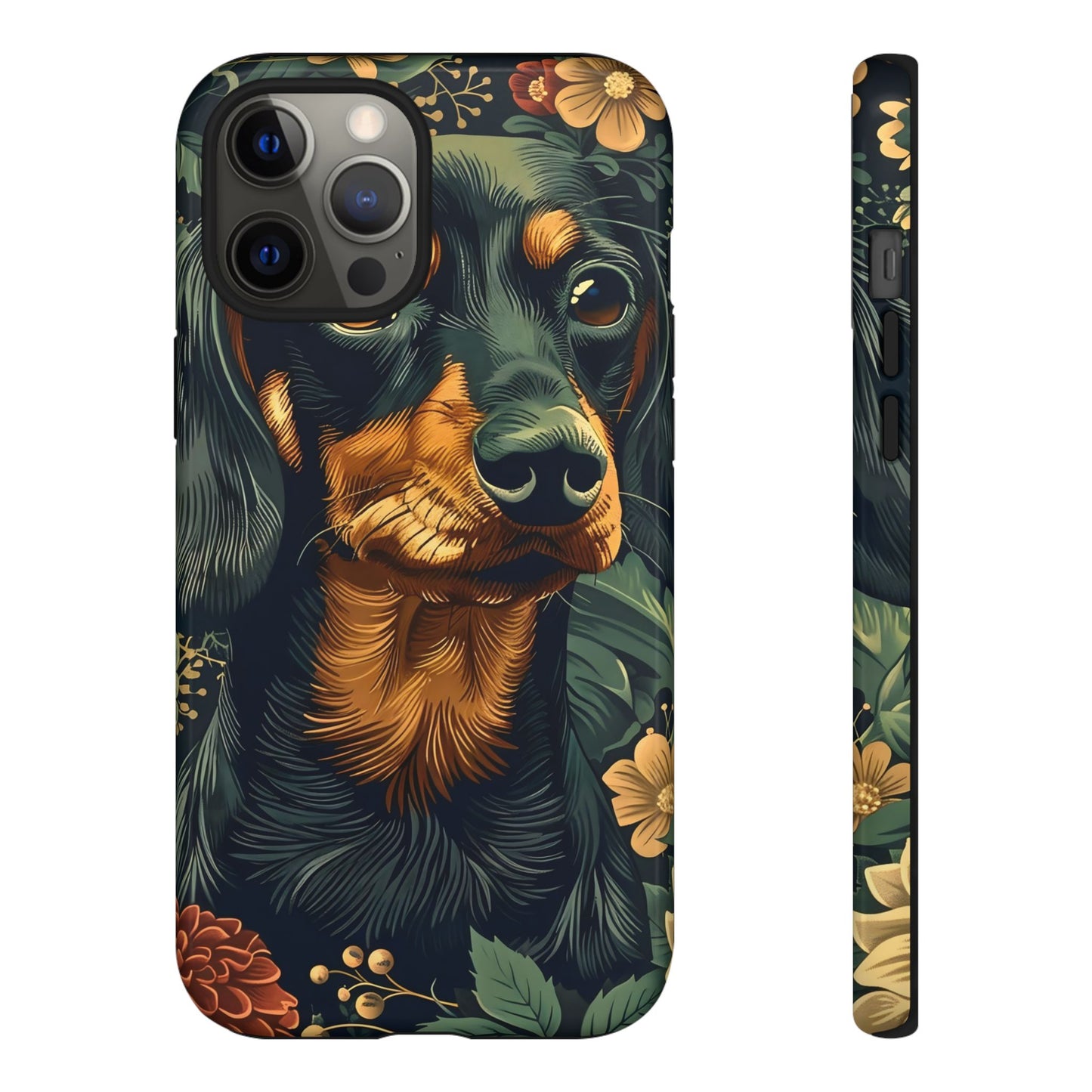 Dachshund Phone Case, Floral Pet Phone Cover, Dog Lover Gift, Tough Phone Case, Custom Dachshund Design, Unique Dog Owner Accessory