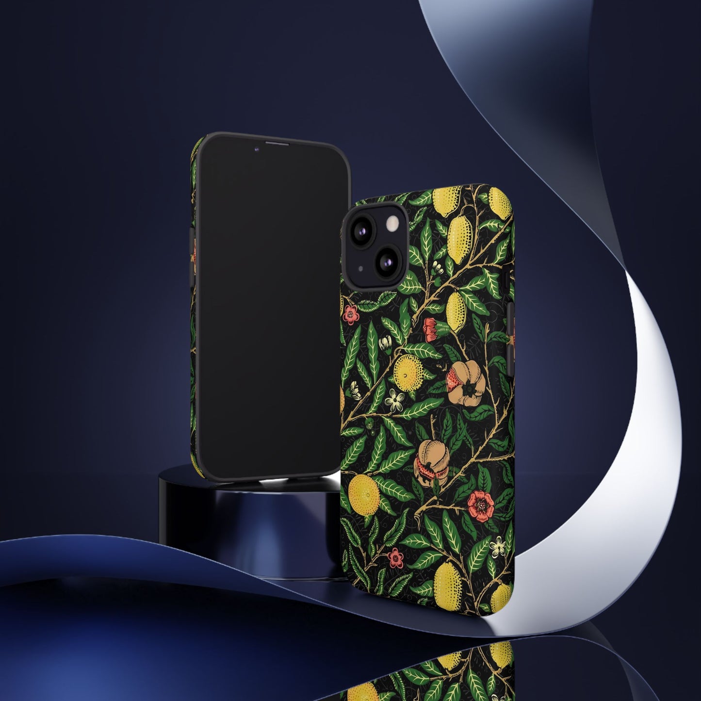 Tough Cases Phone Case, Floral Phone Cover, Tough Phone Protection, Gift for Plant Lovers, Black Background, Eco-Friendly Design