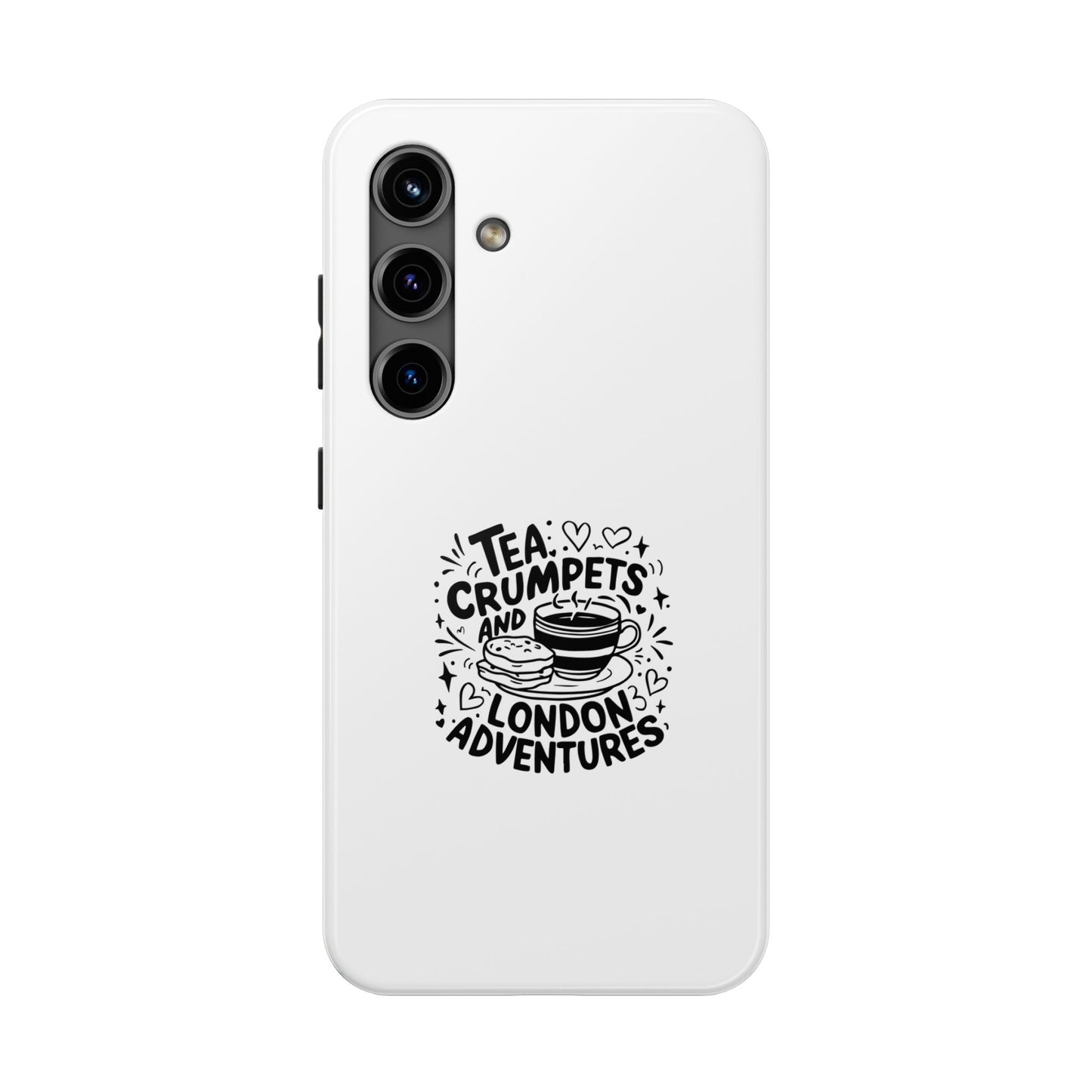 Charming Tough Phone Cases with Tea & Crumpets Design | Perfect London Gift, Travel Accessory, Cute Phone Cover, Adventure Lover Case