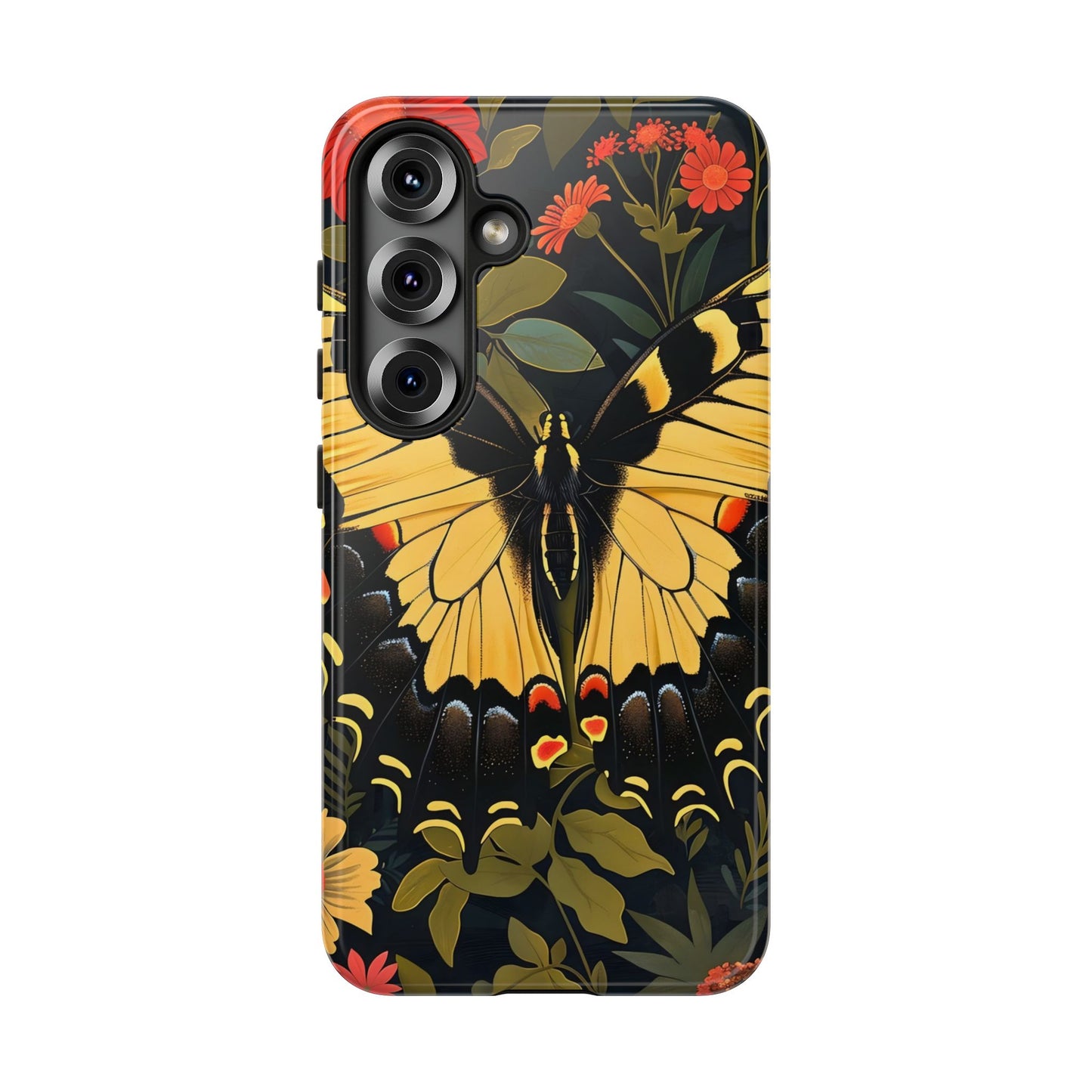 Butterfly Floral Phone Case, Tough Cases with Vibrant Design, Protective Cover for Nature Lovers, Gift for Her