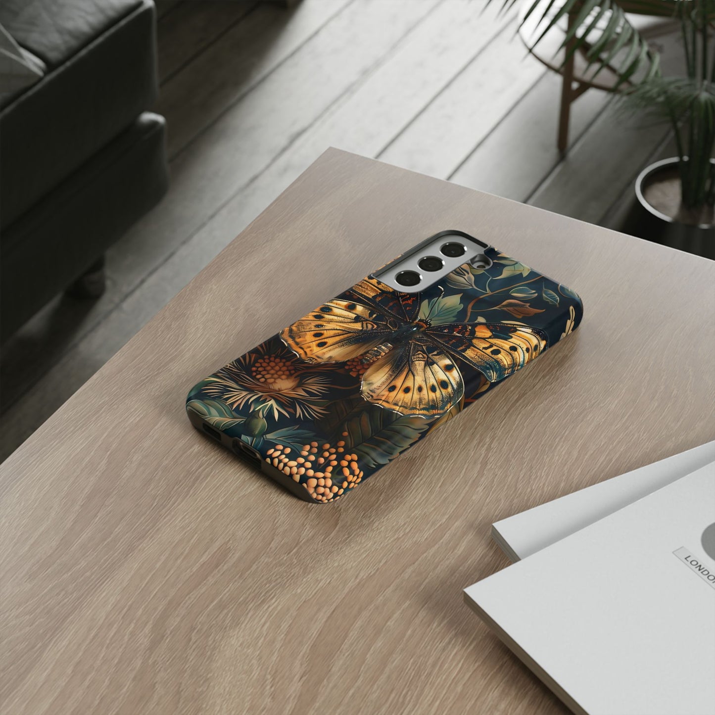 Butterfly Floral Phone Case, Tough Cases, Protective Cover, Unique Gift, Nature Lover, Art Print, Spring Decor