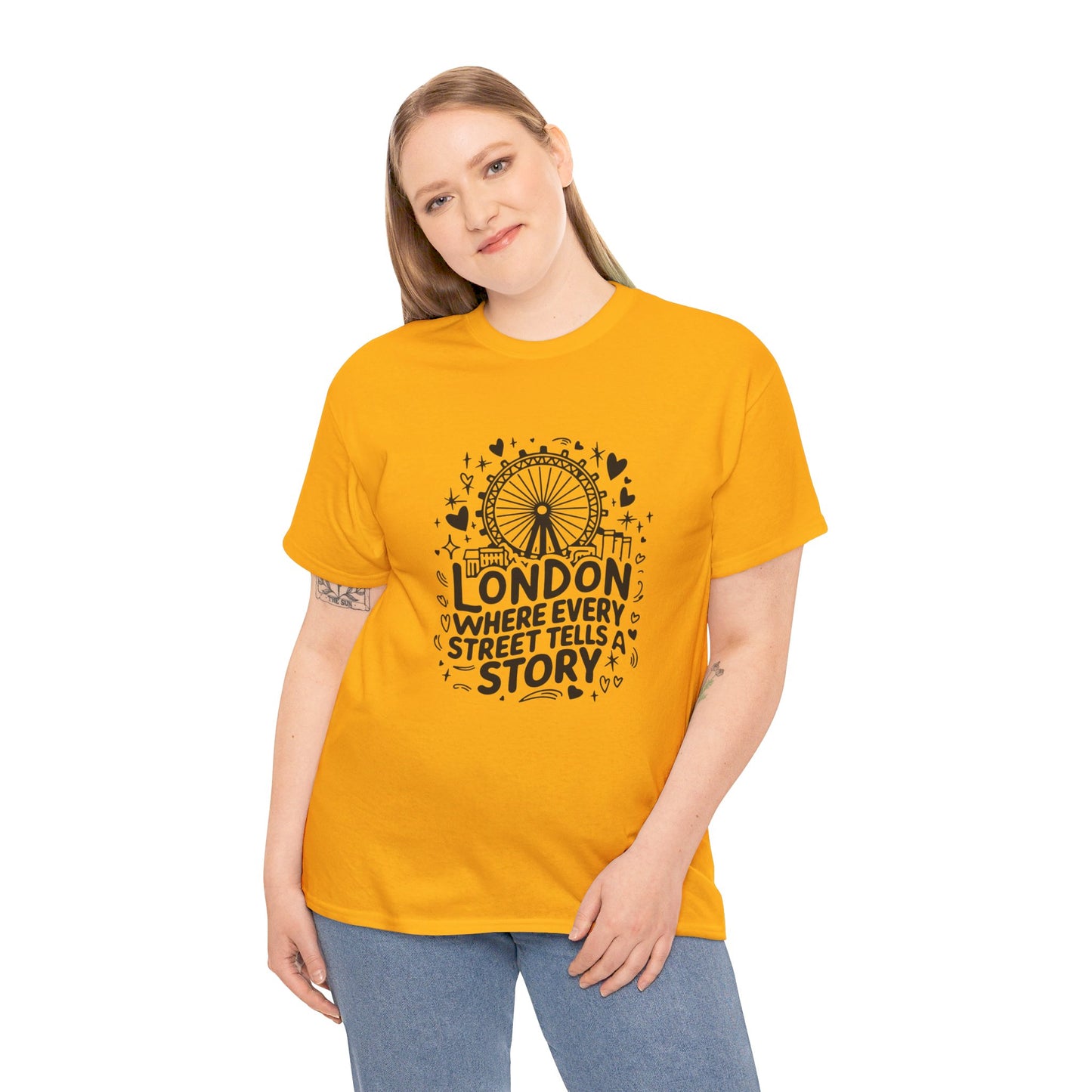 London Where Every Street Tells Story Versatile Unisex Heavy Cotton T-Shirt