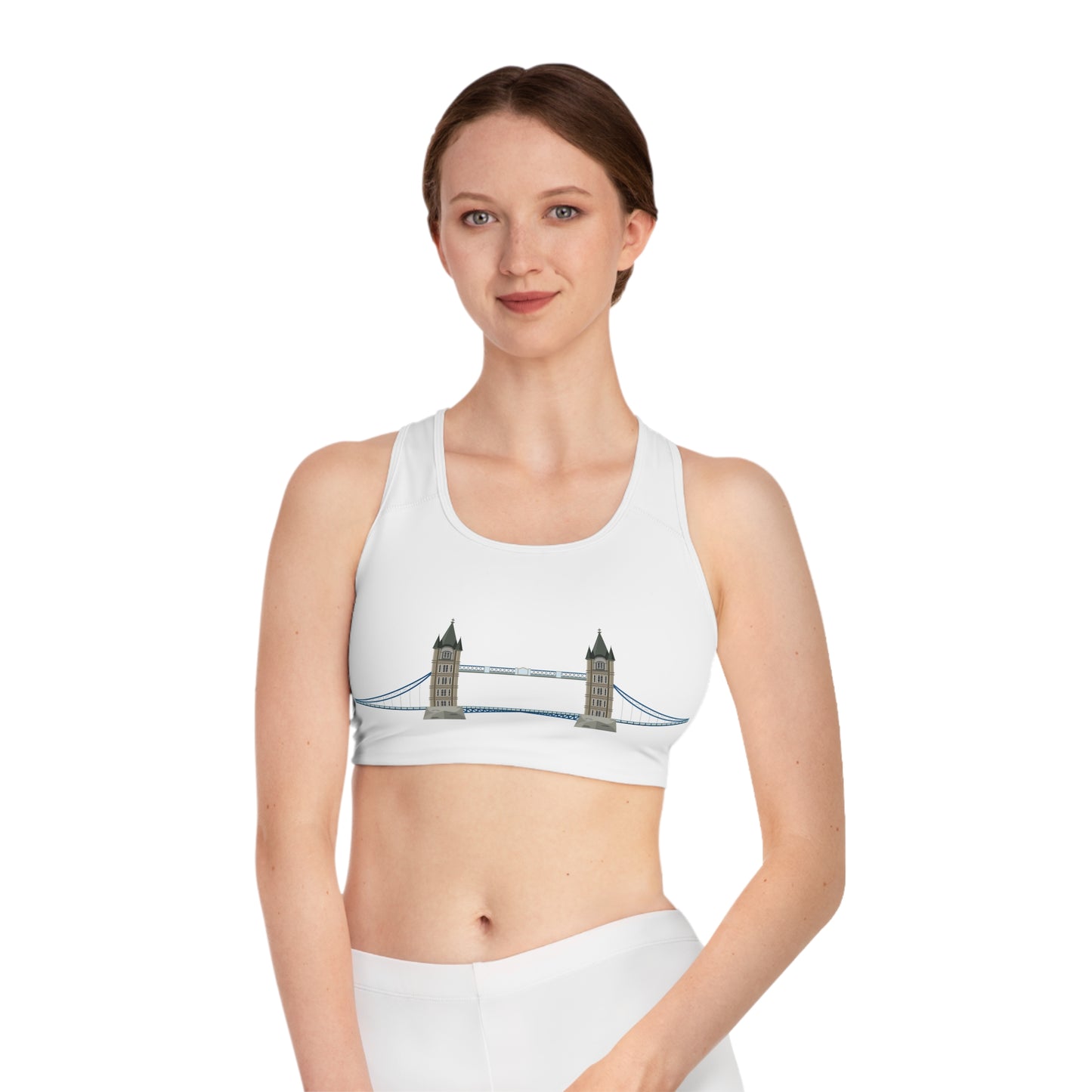 Sports Bra - Stylish Athletic Top for Active Lifestyle - London Bridge - Iconic London Landmark Illustration