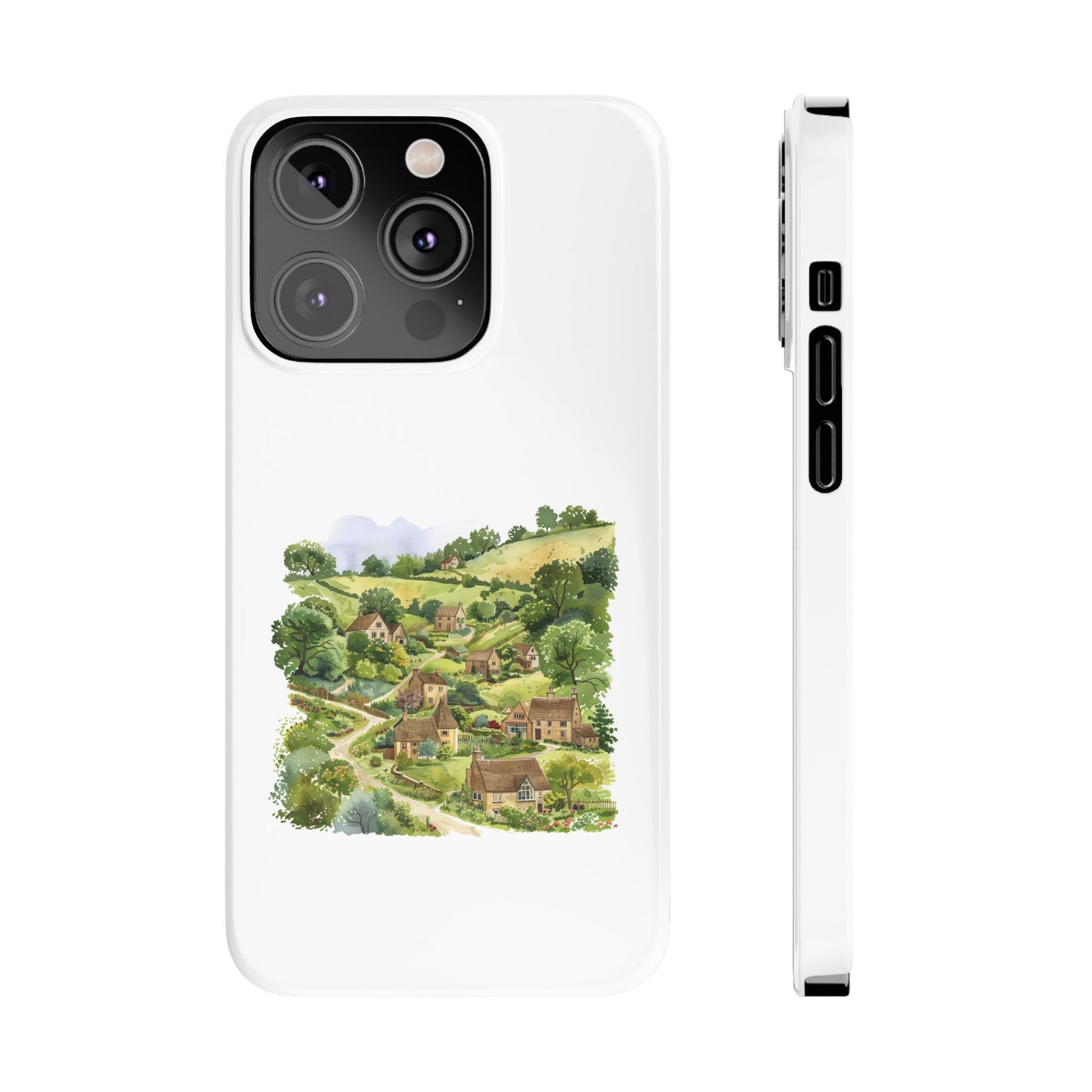 Charming Village Slim Phone Cases - Farmhouse Aesthetic, Rural Life Decor, Nature Gift, Perfect for Travelers