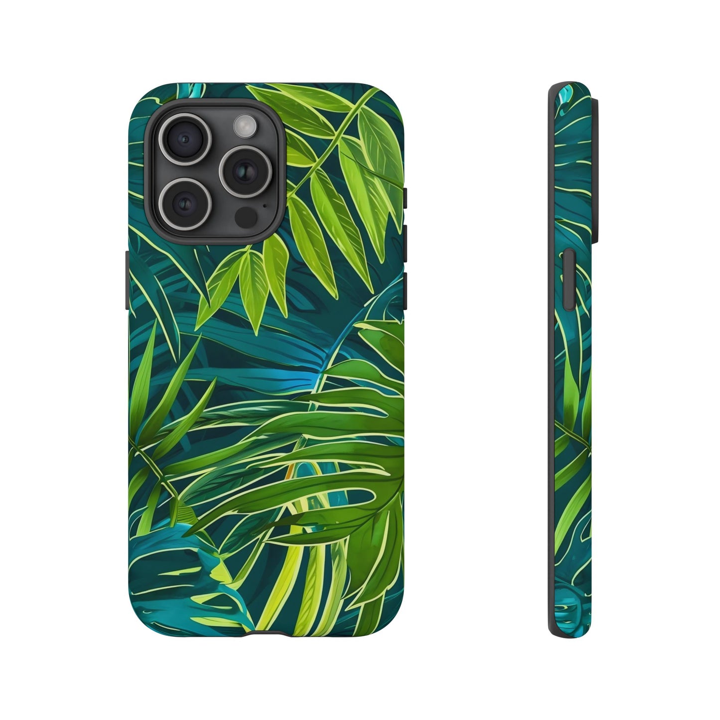 Tropical Phone Case - Durable Green Leaf Design, Eco-Friendly Gift, Trendy Accessory, Nature Lover's Case, Summer Vibes