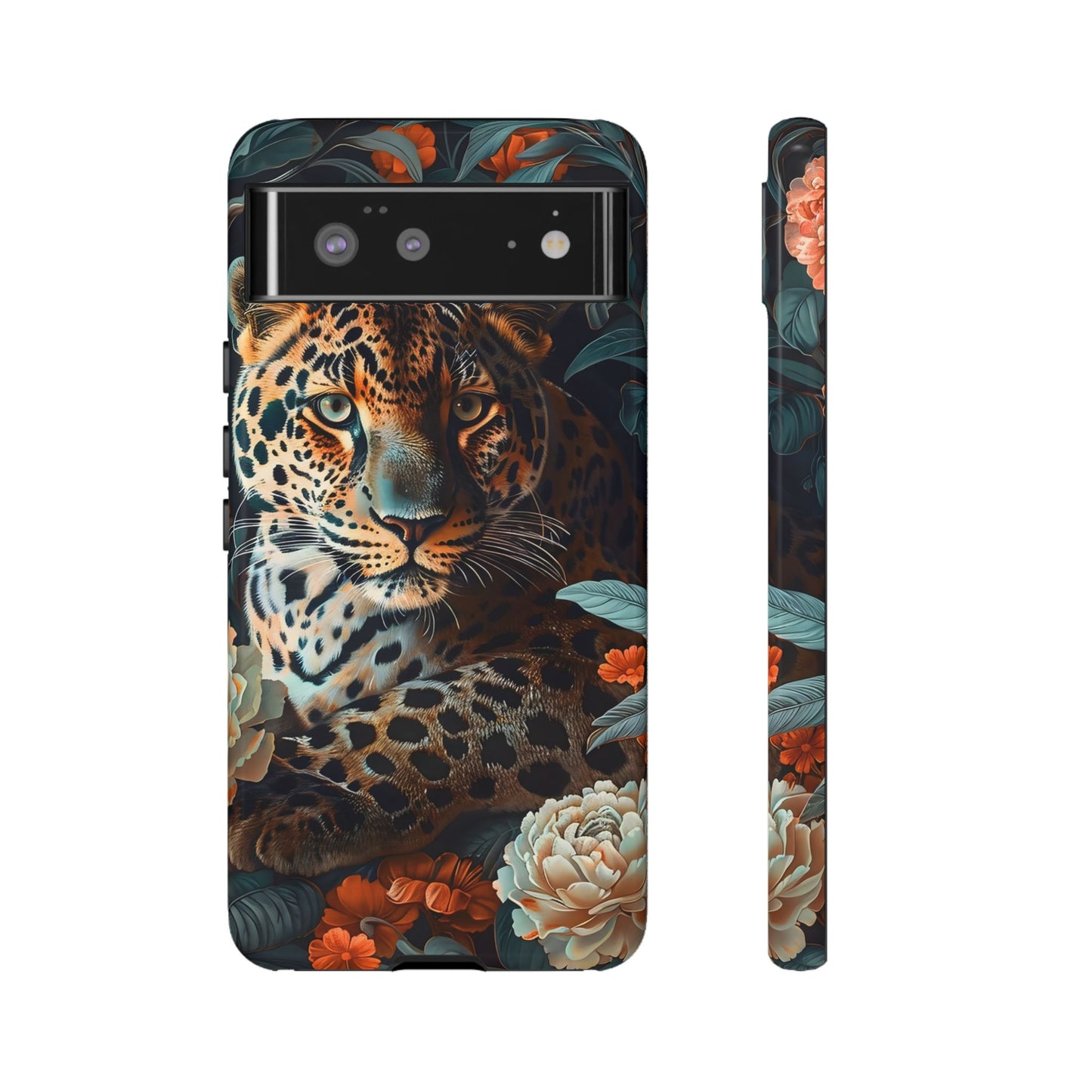 Wildlife Phone Case with Leopard Design | Tough Cases, Animal Prints, Floral Phone Cover, Gift for Nature Lovers, Unique Phone Accessories