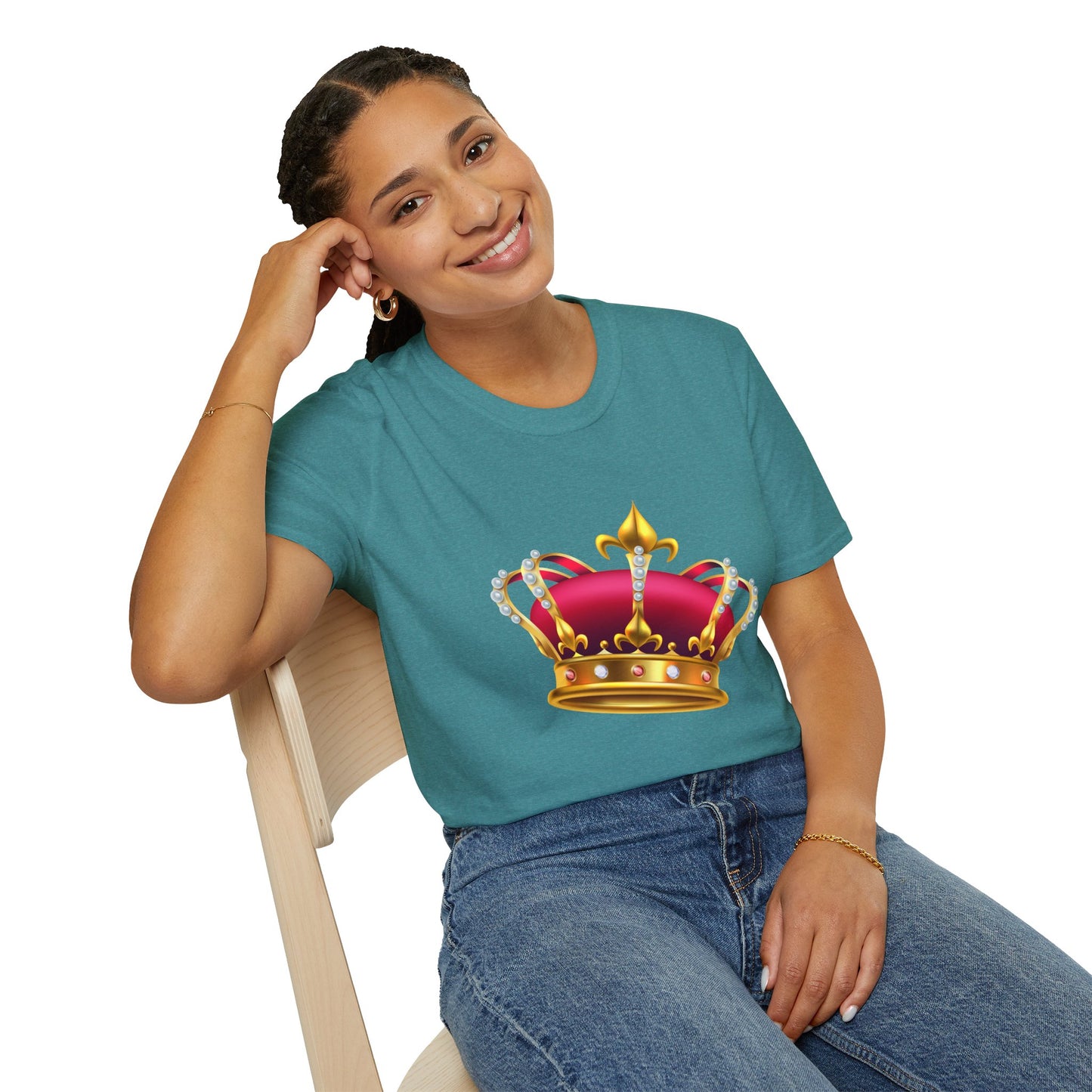 Unisex Softstyle T-Shirt - British Royal Crown Design - Iconic Symbol of Monarchy