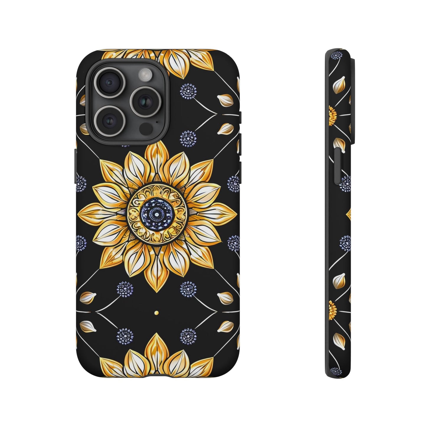 Floral Phone Case with Mandala Design, Tough Cases for iPhone & Samsung, Boho Style, Gift for Her, Unique Accessories