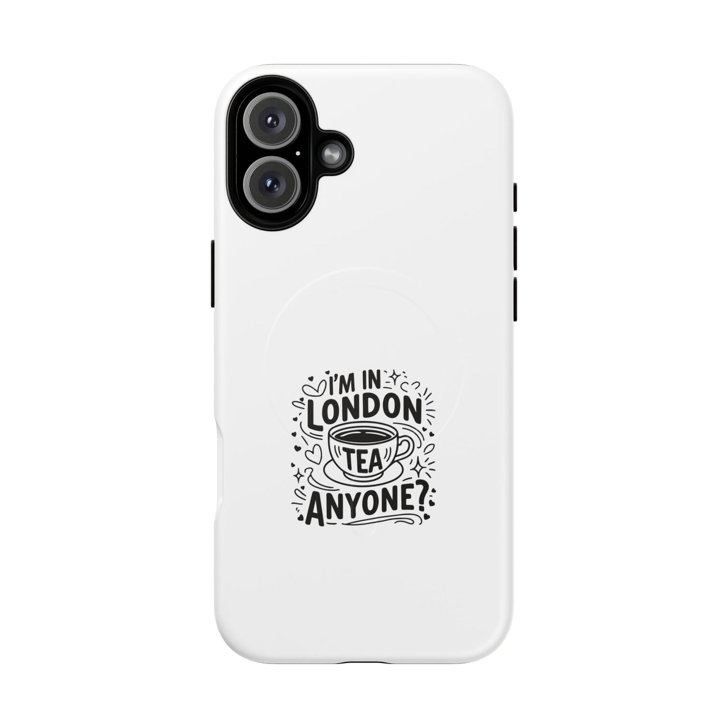 Magnetic Phone Case with London Tea Design, Tough Mobile Cover, Gift for Tea Lovers, Travel Accessory, Unique Phone Protector