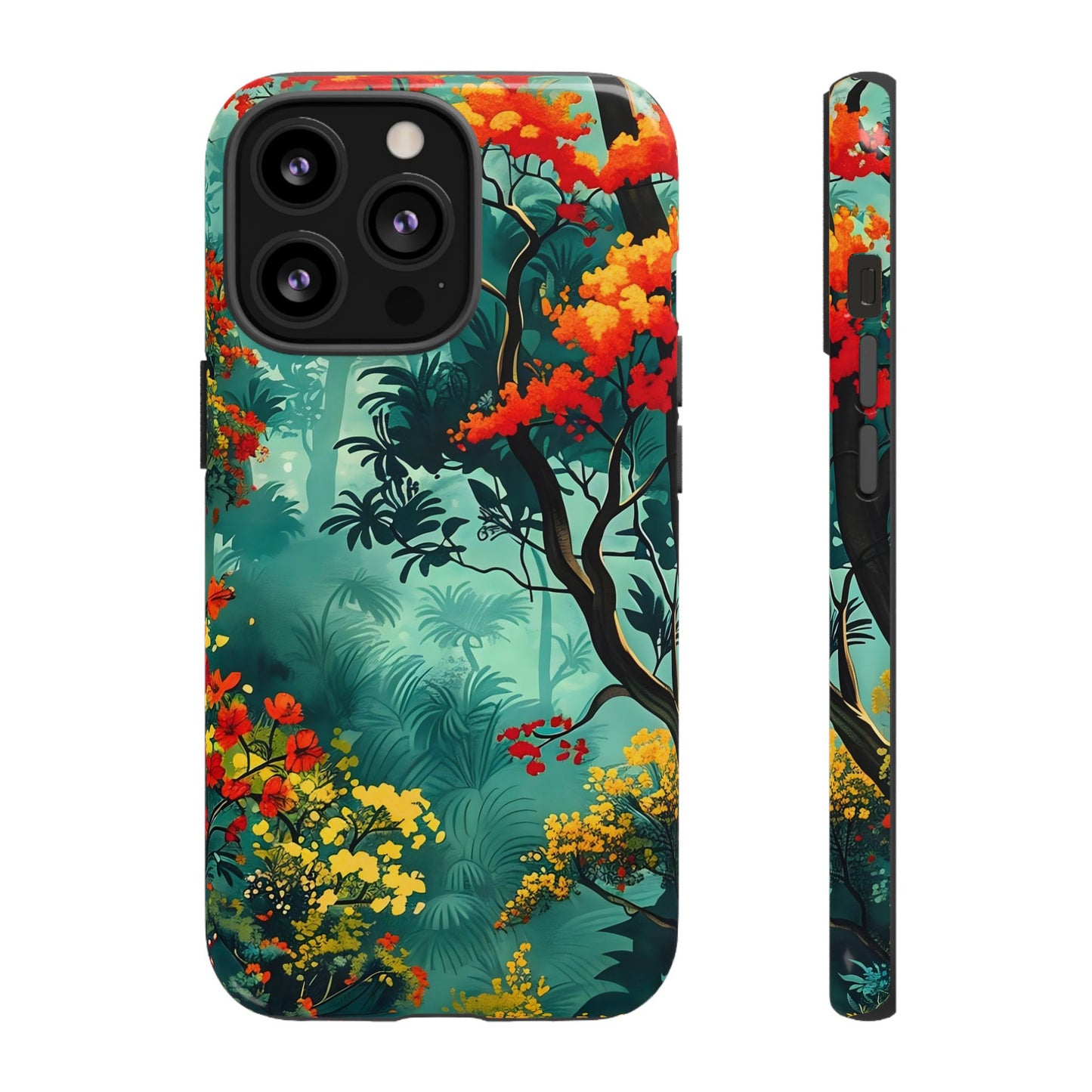 Tough Cases - Vibrant Forest Phone Case, Nature Lover Gift, Outdoor Adventure Accessory, Eco-Friendly Tech Cover, Floral Protection Skin