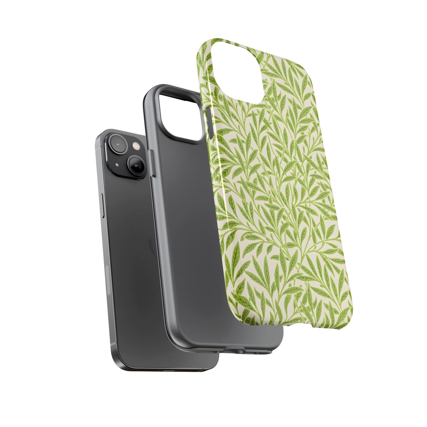 Green Leaf iPhone Case, Tough Cases, Botanical Phone Protection, Eco-Friendly Cover, Nature Lover Gift, Trendy Cell Phone Accessory