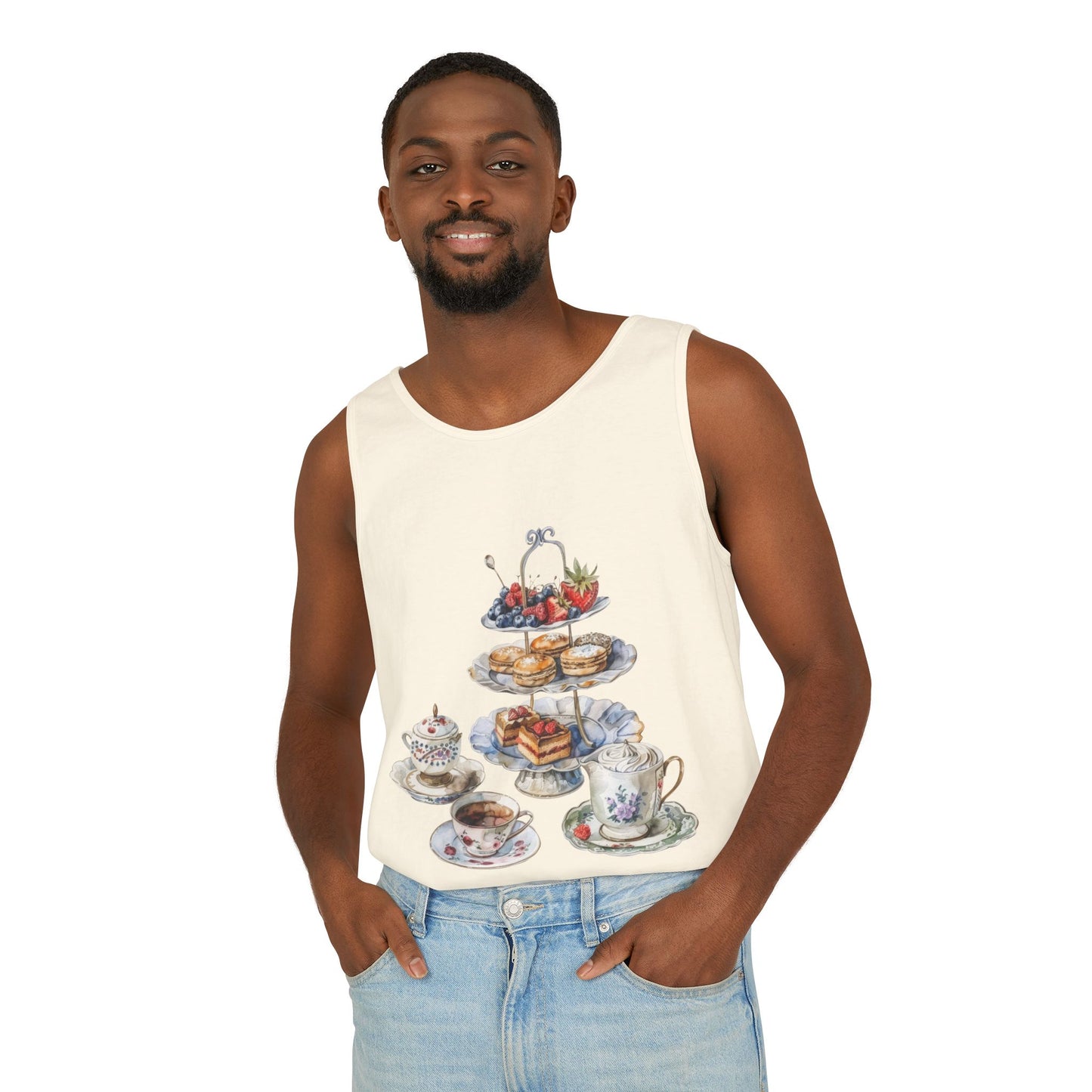 Unisex Garment-Dyed Tank Top - British Food - Savory Classics and Traditional Delights
