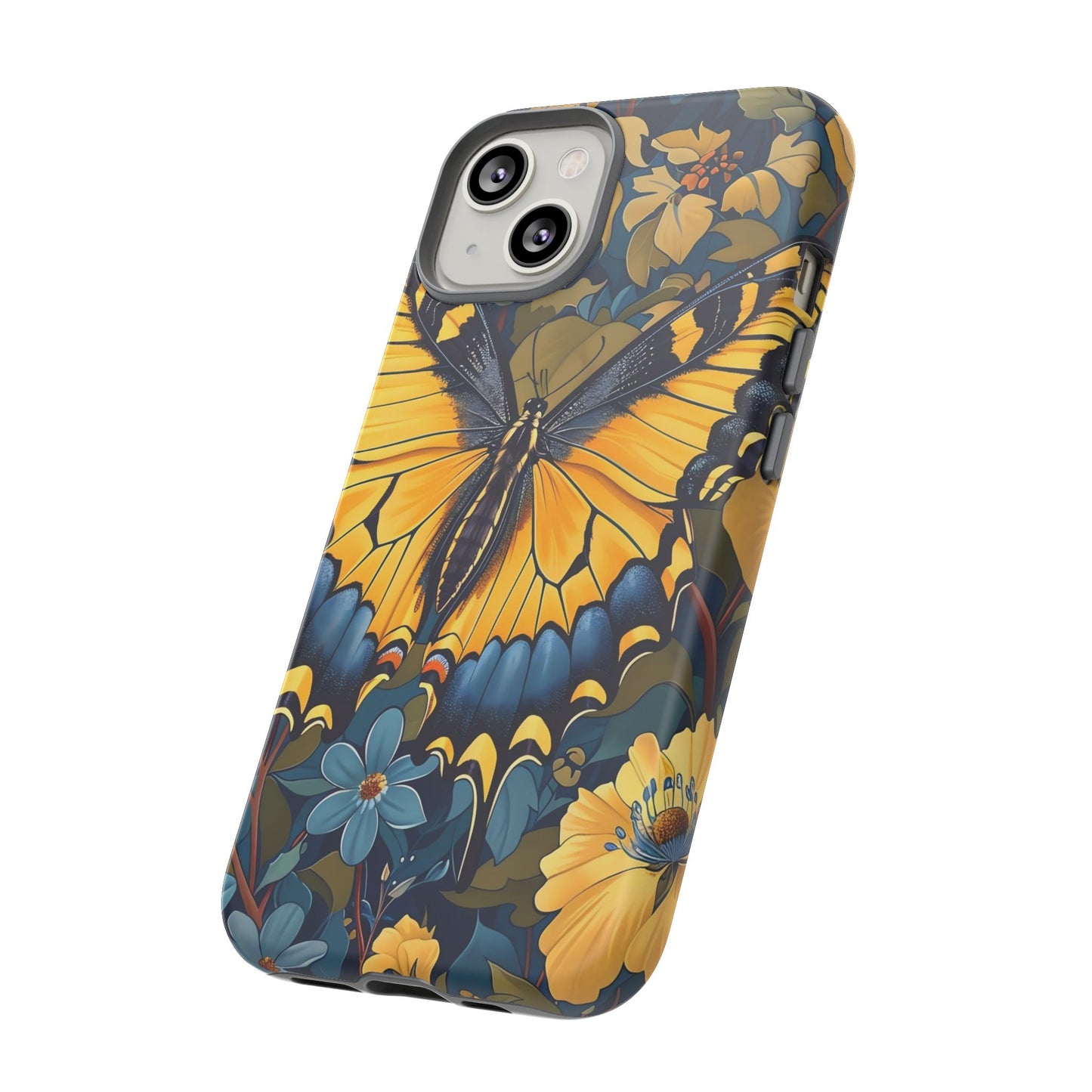Colorful Butterfly Phone Case, Floral Design, Tough Cases, Protective Cover, Gifts for Nature Lovers, Birthday Present