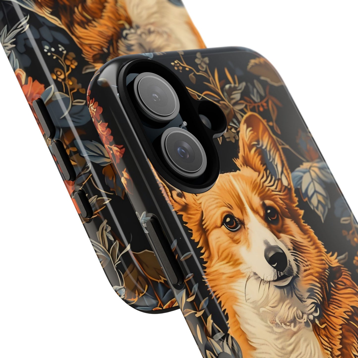 Corgi Floral Phone Case - Tough Cases for Dog Lovers, Cute Pet Accessories, Gift for Dog Owners, Floral Design, Personalized Tech Cover