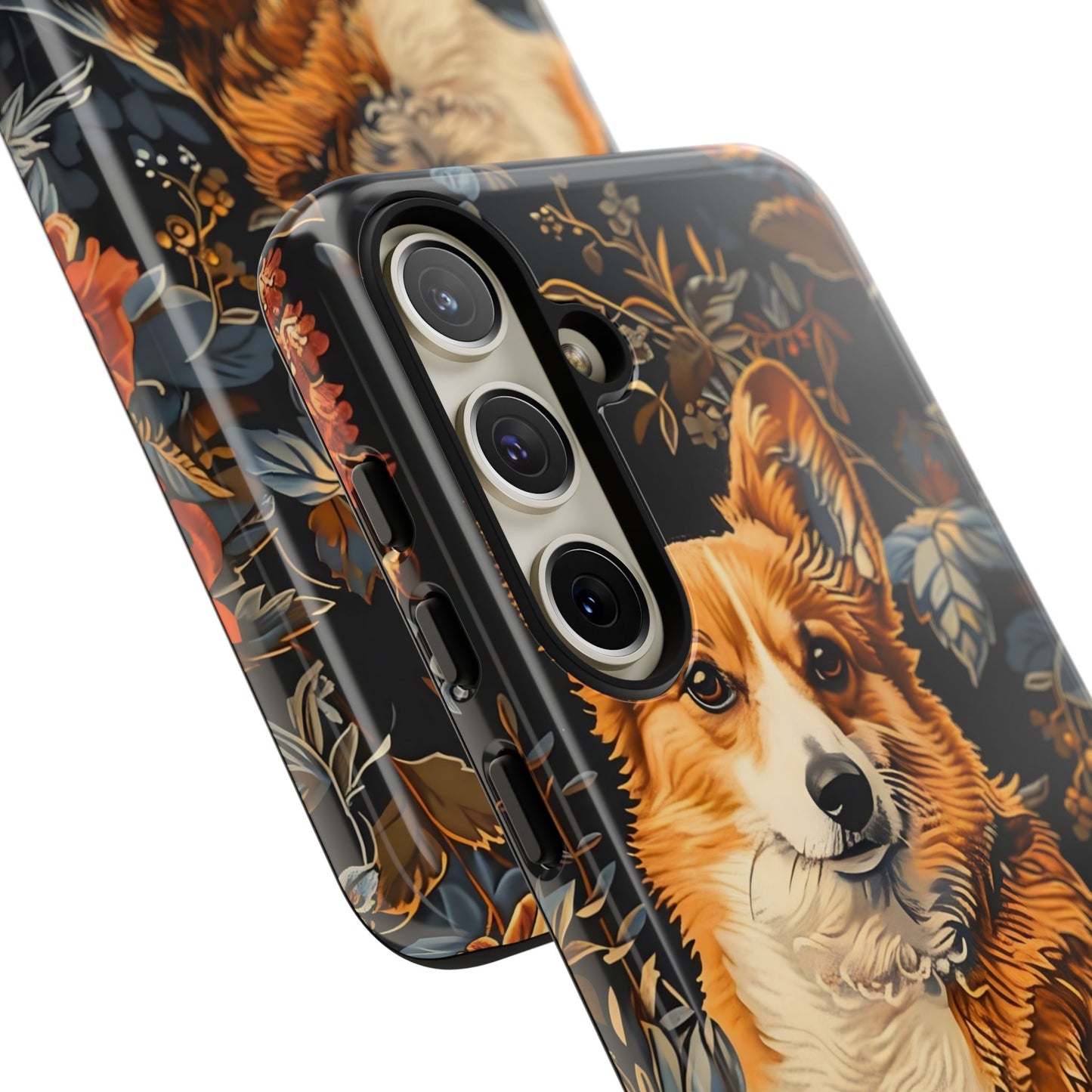 Corgi Floral Phone Case - Tough Cases for Dog Lovers, Cute Pet Accessories, Gift for Dog Owners, Floral Design, Personalized Tech Cover