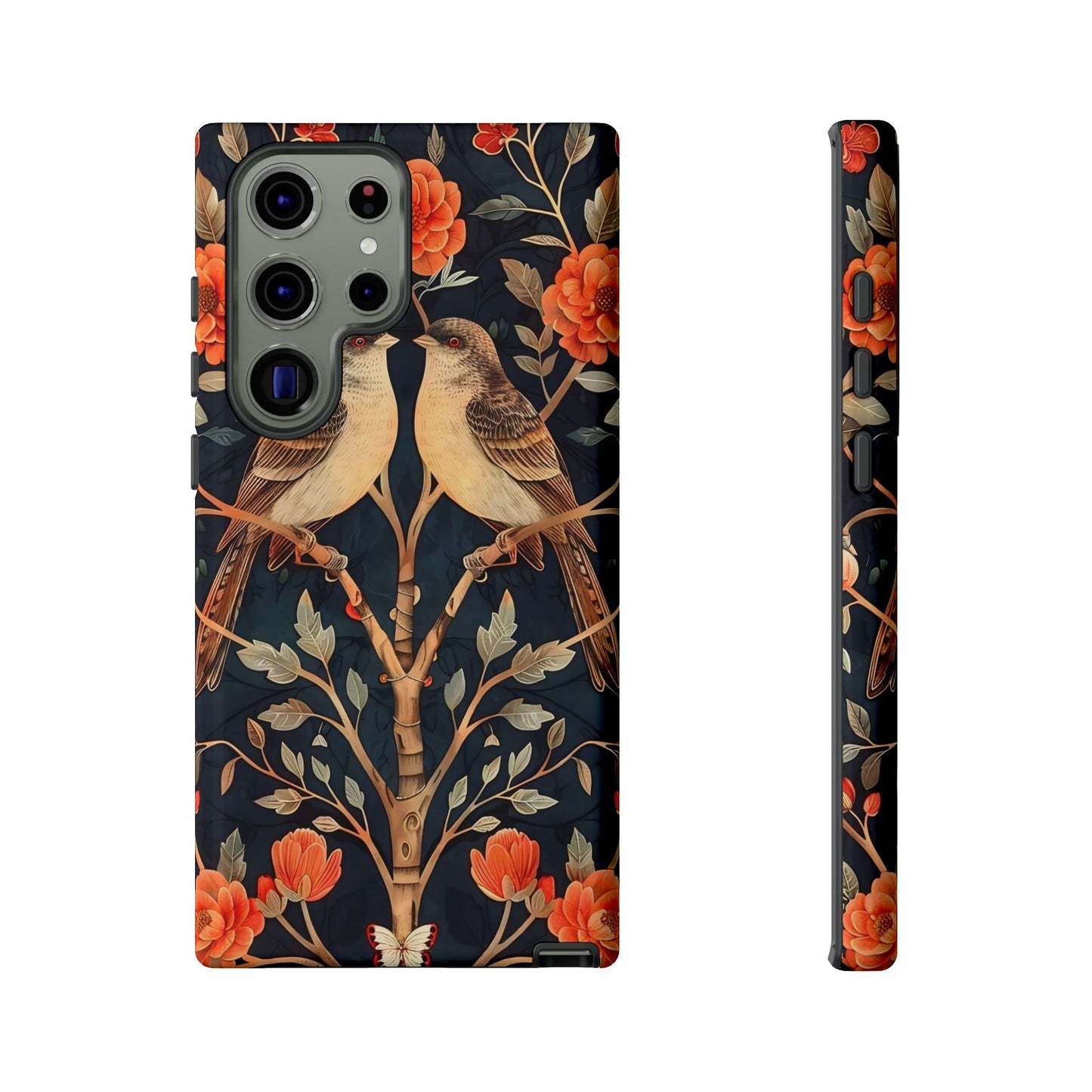 Floral Phone Case – Tough Cases with Bird Design, Unique Gift for Nature Lovers, Stylish Tech Accessory, Phone Cover, Artistic Case