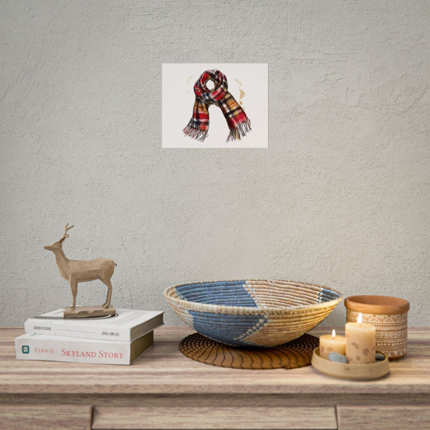 Cozy Scarf Wall Art - Fall Decor for Home, Rustic Style, Gift for Her, Cozy Vibes, Autumn Aesthetic