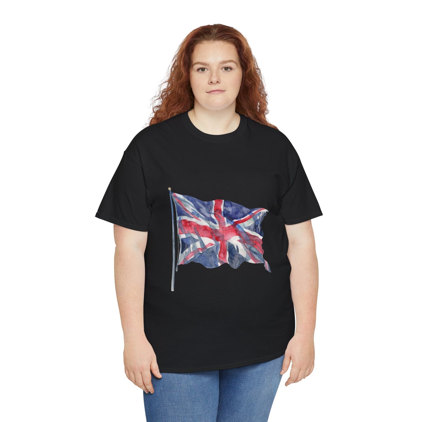 Unisex Heavy Cotton Tee - Love England - Union Jack Heart Design