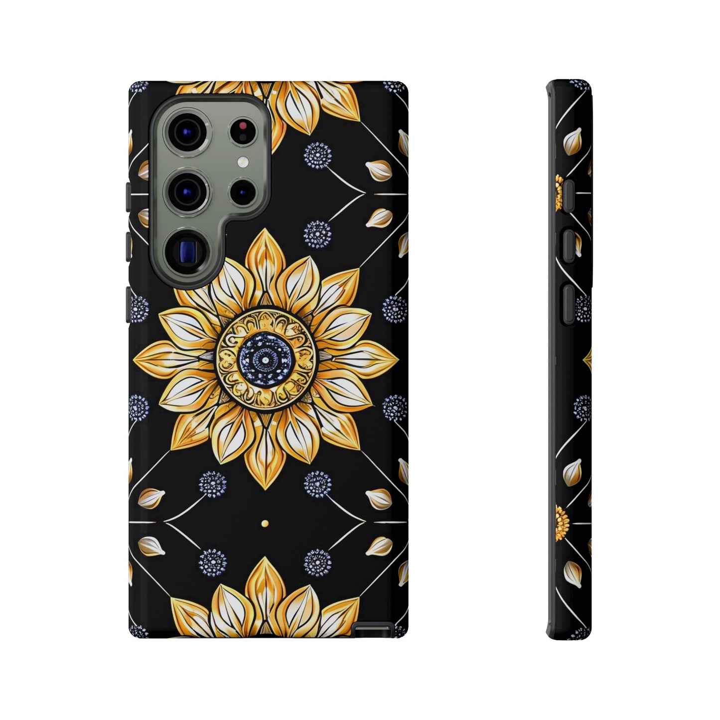 Floral Phone Case with Mandala Design, Tough Cases for iPhone & Samsung, Boho Style, Gift for Her, Unique Accessories