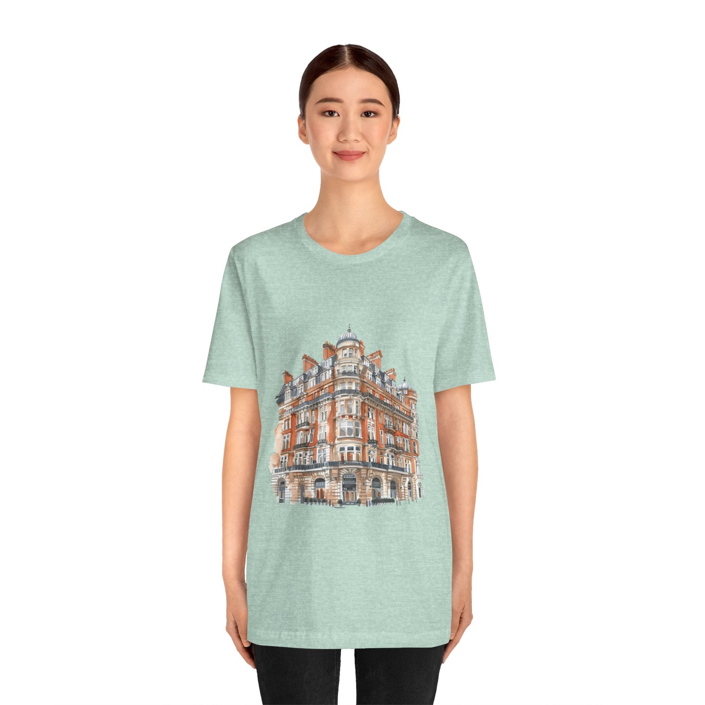 Unisex Jersey Short Sleeve Tee - British Vintage Building - Architectural Charm and Classic Appeal