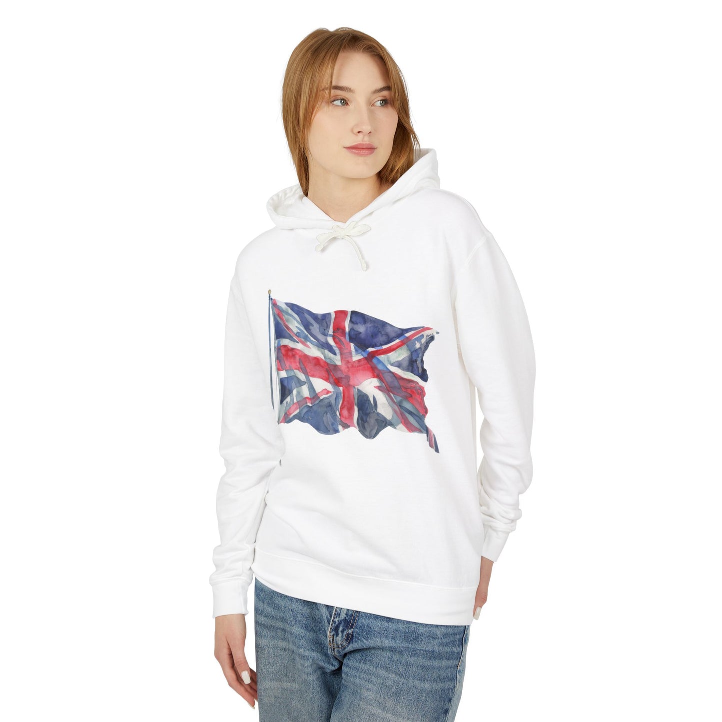 Unisex Lightweight Hooded Sweatshirt - Classic UK Flag Design