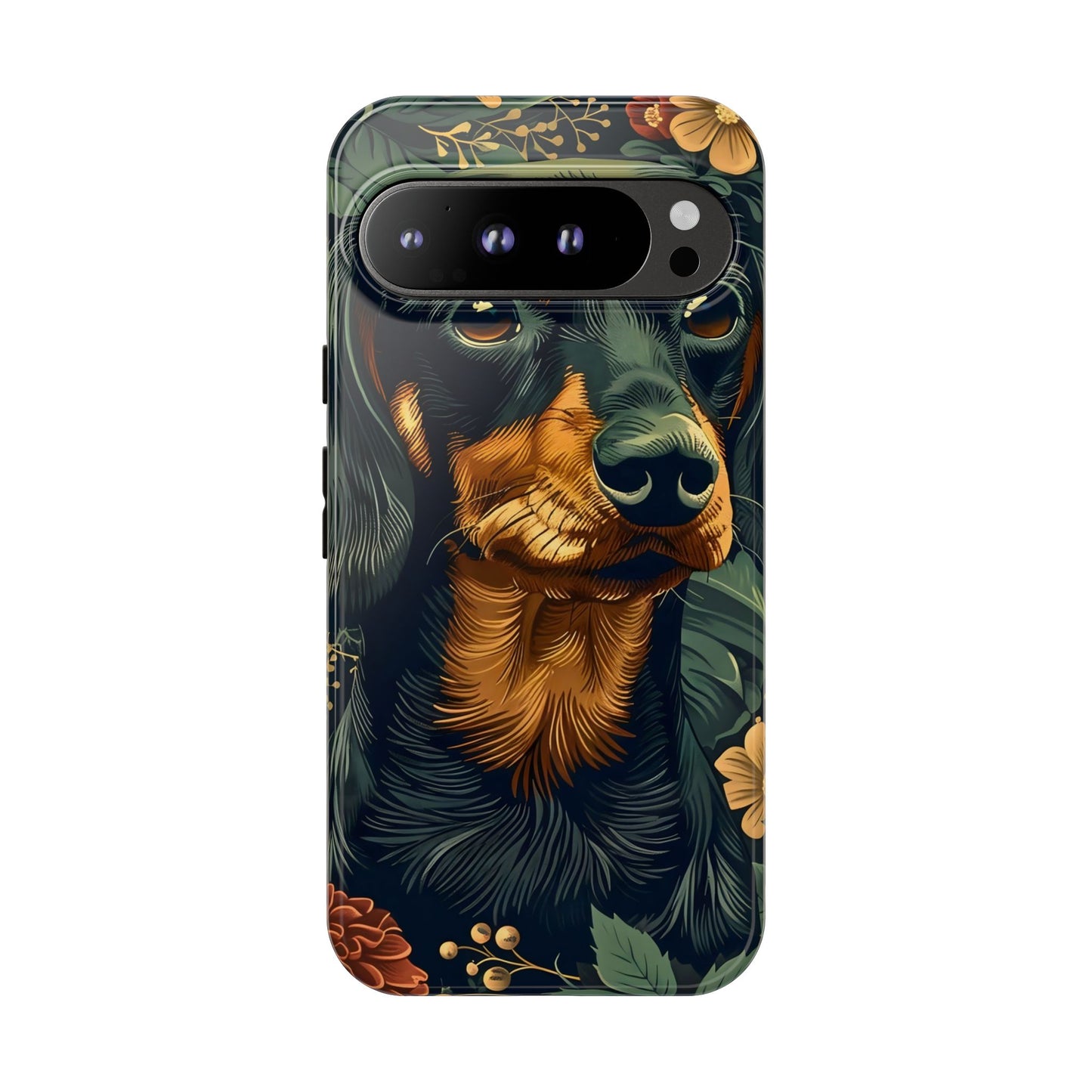 Dachshund Phone Case, Floral Pet Phone Cover, Dog Lover Gift, Tough Phone Case, Custom Dachshund Design, Unique Dog Owner Accessory