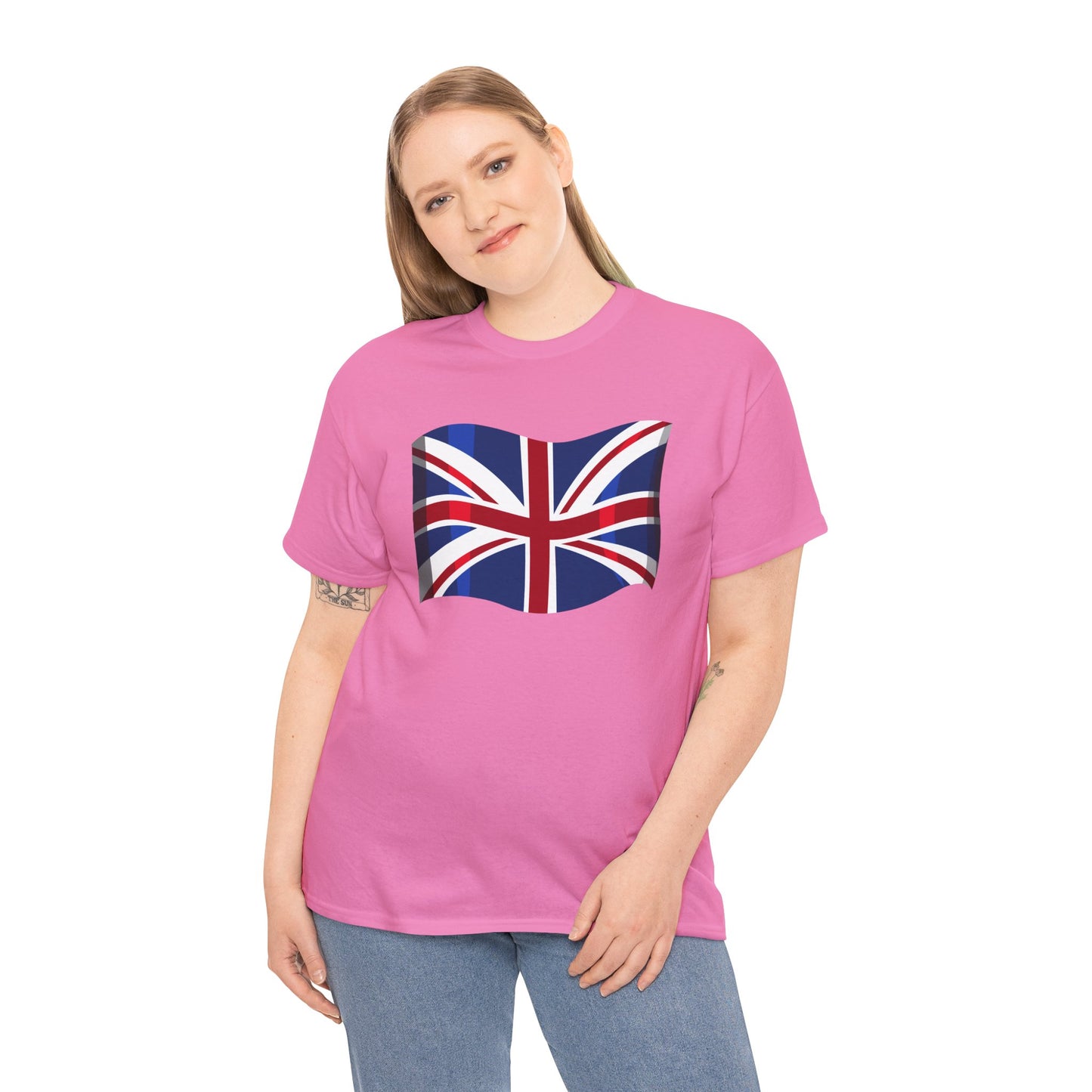 Unisex Heavy Cotton Tee - Classic UK Flag Design - Union Jack Symbol