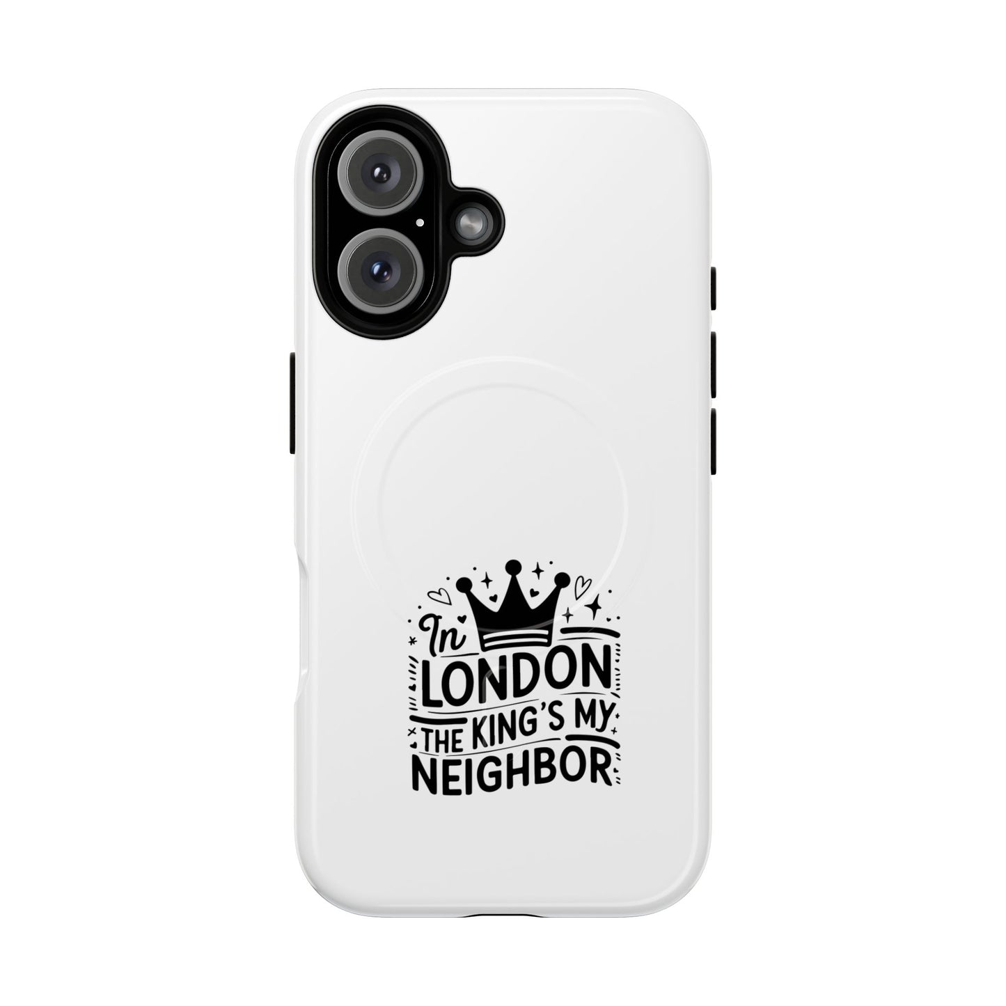 King's Neighbor Tough Magnetic Phone Case, London Style Case, Durable Phone Cover, Gift for Travelers, Black White Phone Accessory